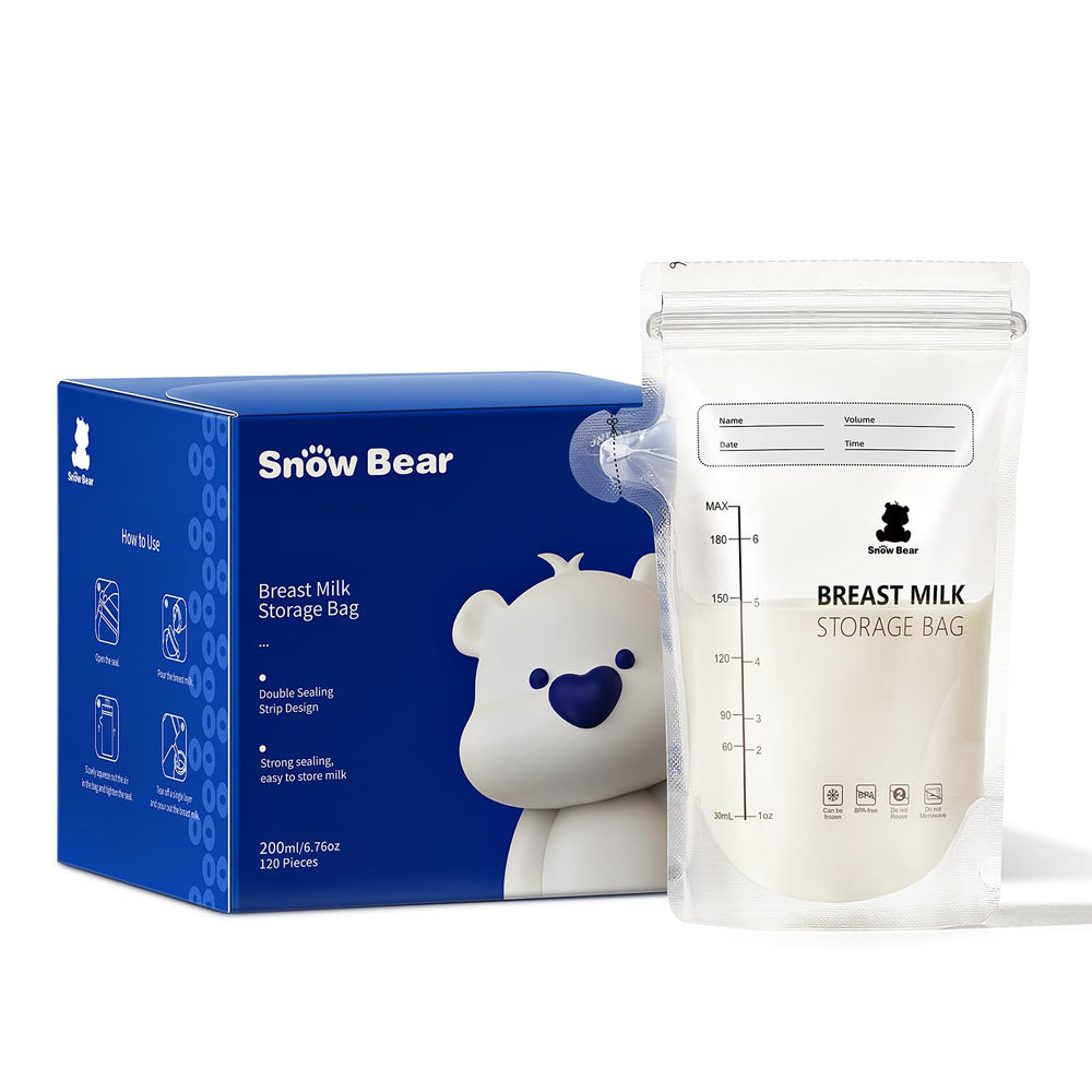 Snow Bear 6oz storage bag front view showing leak-proof design