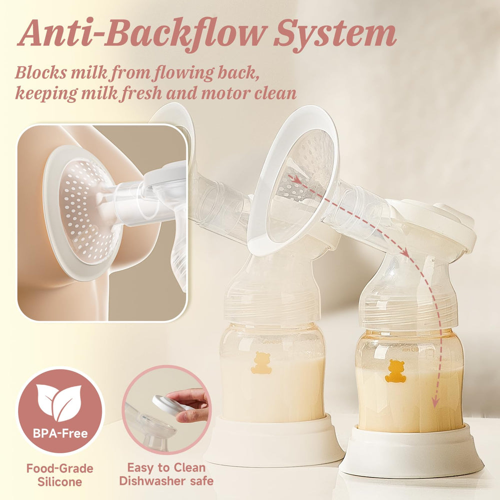 Snow Bear Electric Breast Pump anti-backflow system to keep milk clean and contents secure
