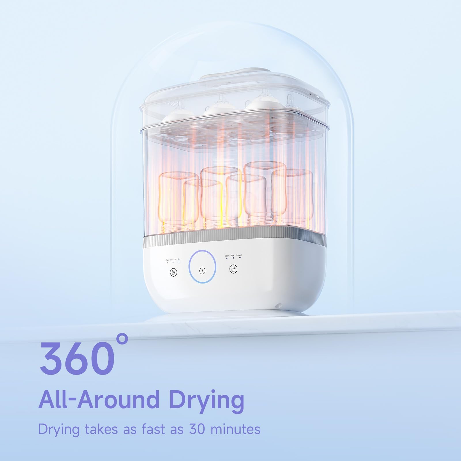Snow Bear sterilizer uses 360-degree steam for hygienic cleaning