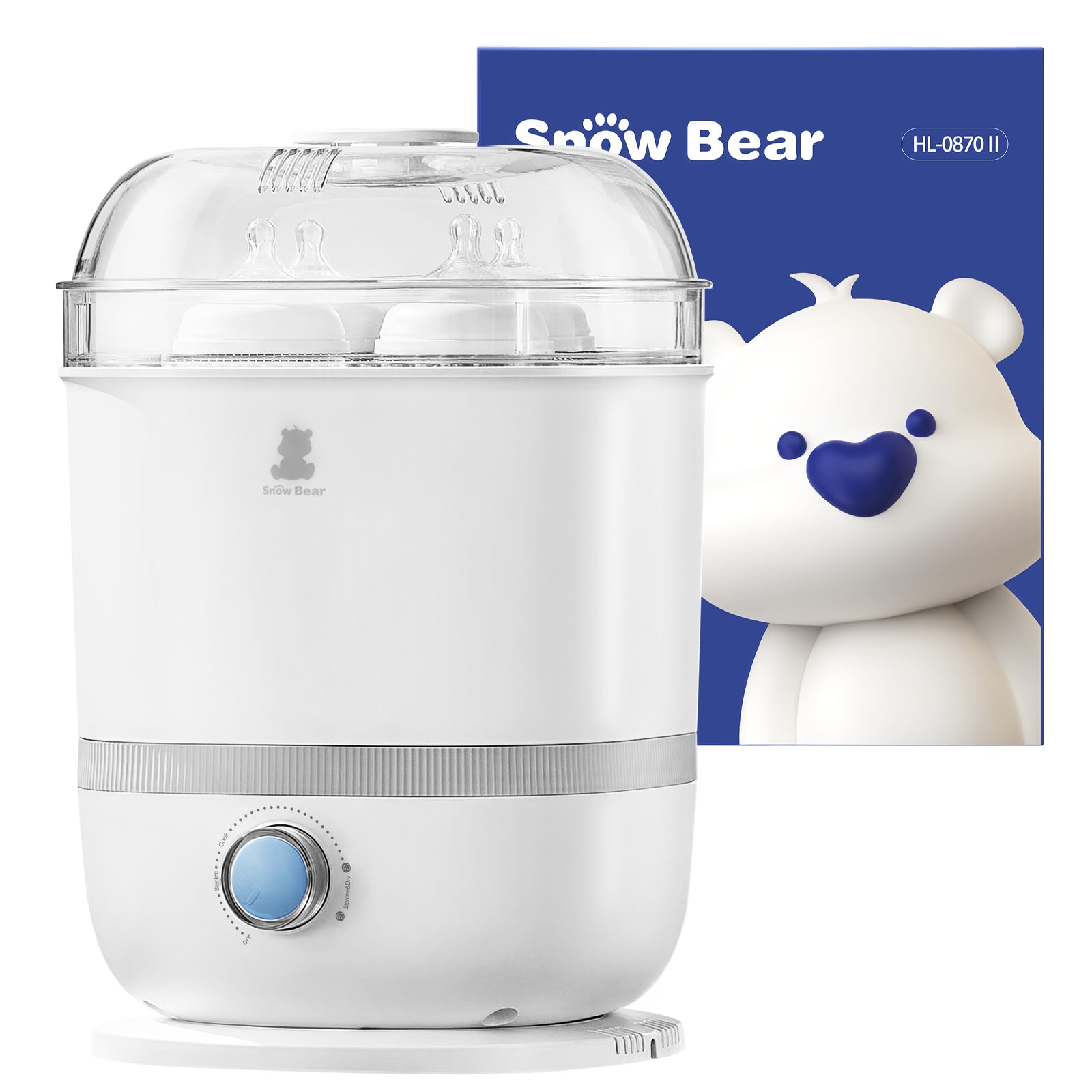 Snow Bear 6-in-1 sterilizer main unit for efficient at-home bottle cleaning and drying.