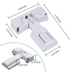 Snowharp one-handed operation fridge lock demonstrates easy access with one hand.