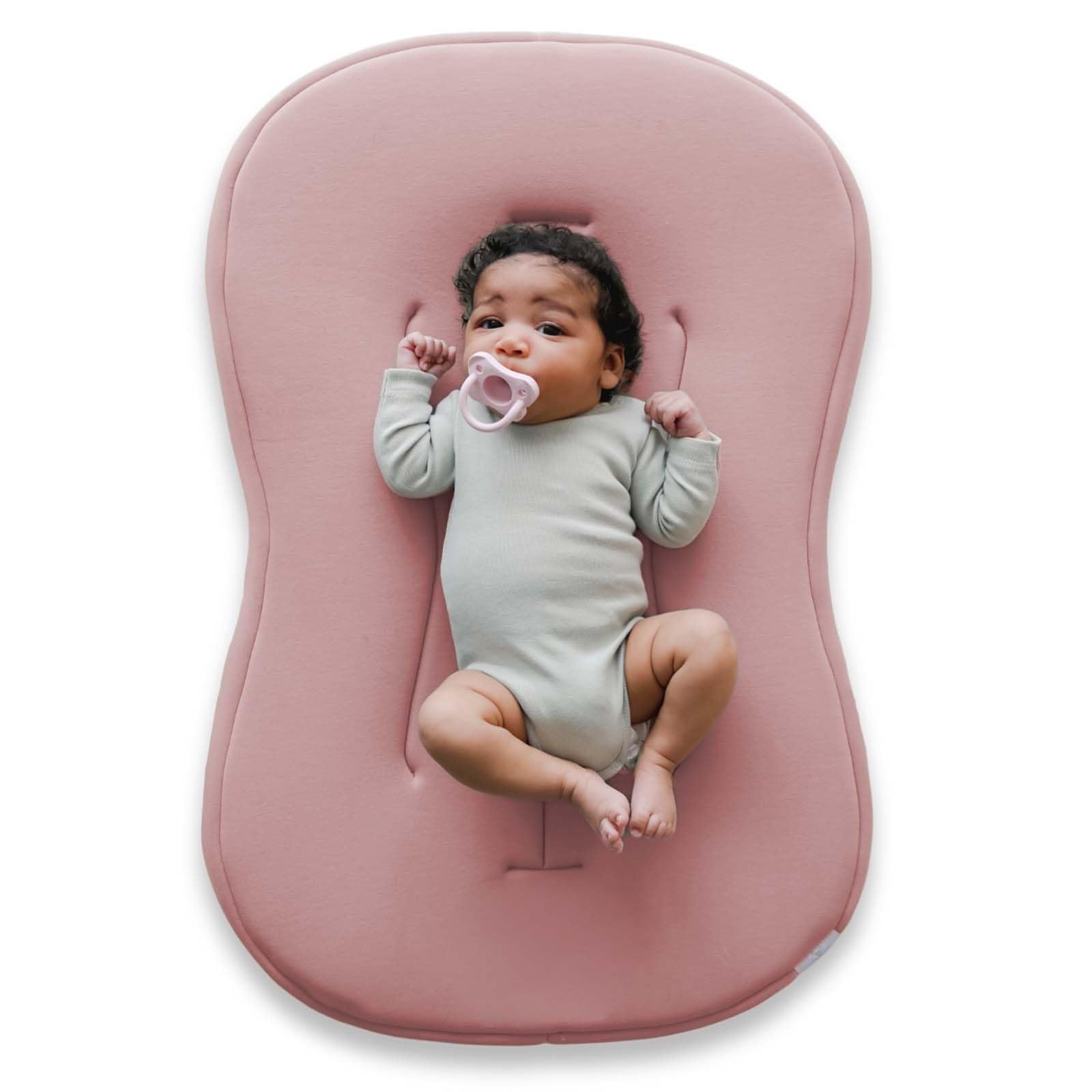 Snuggle Me Baby Lounger Curve cover close-up in buttery-soft organic cotton for newborn comfort.