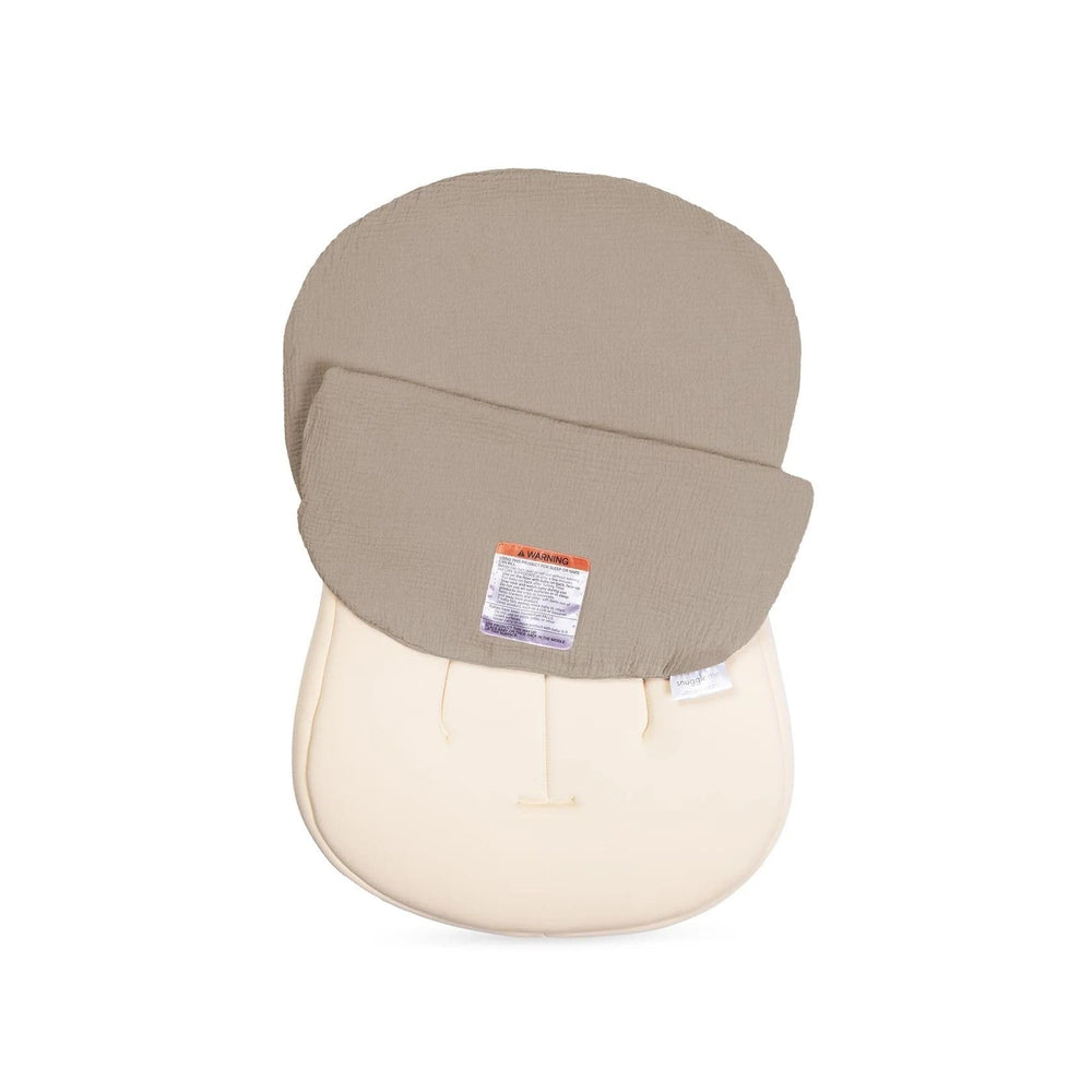Snuggle Me Baby Lounger Curve Cover muslin texture closeup showcases organic cotton softness and breathability.