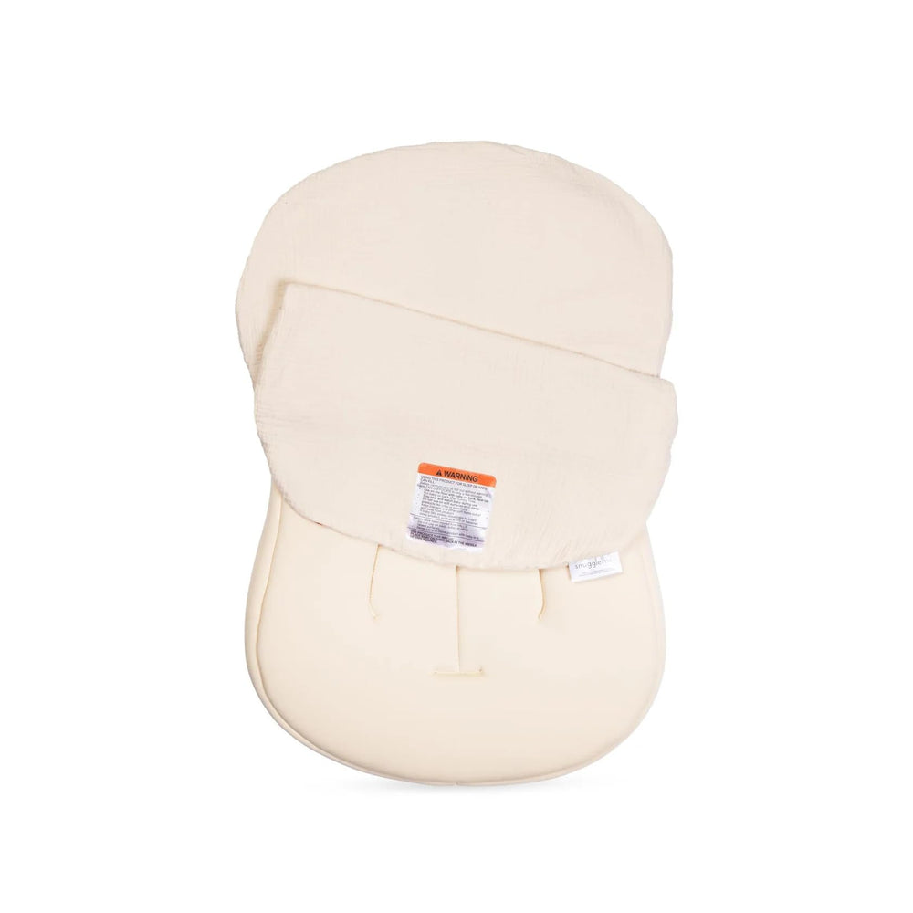 Snuggle Me Baby Lounger Curve Cover natural close-up fabric highlights soft organic cotton texture for baby comfort.