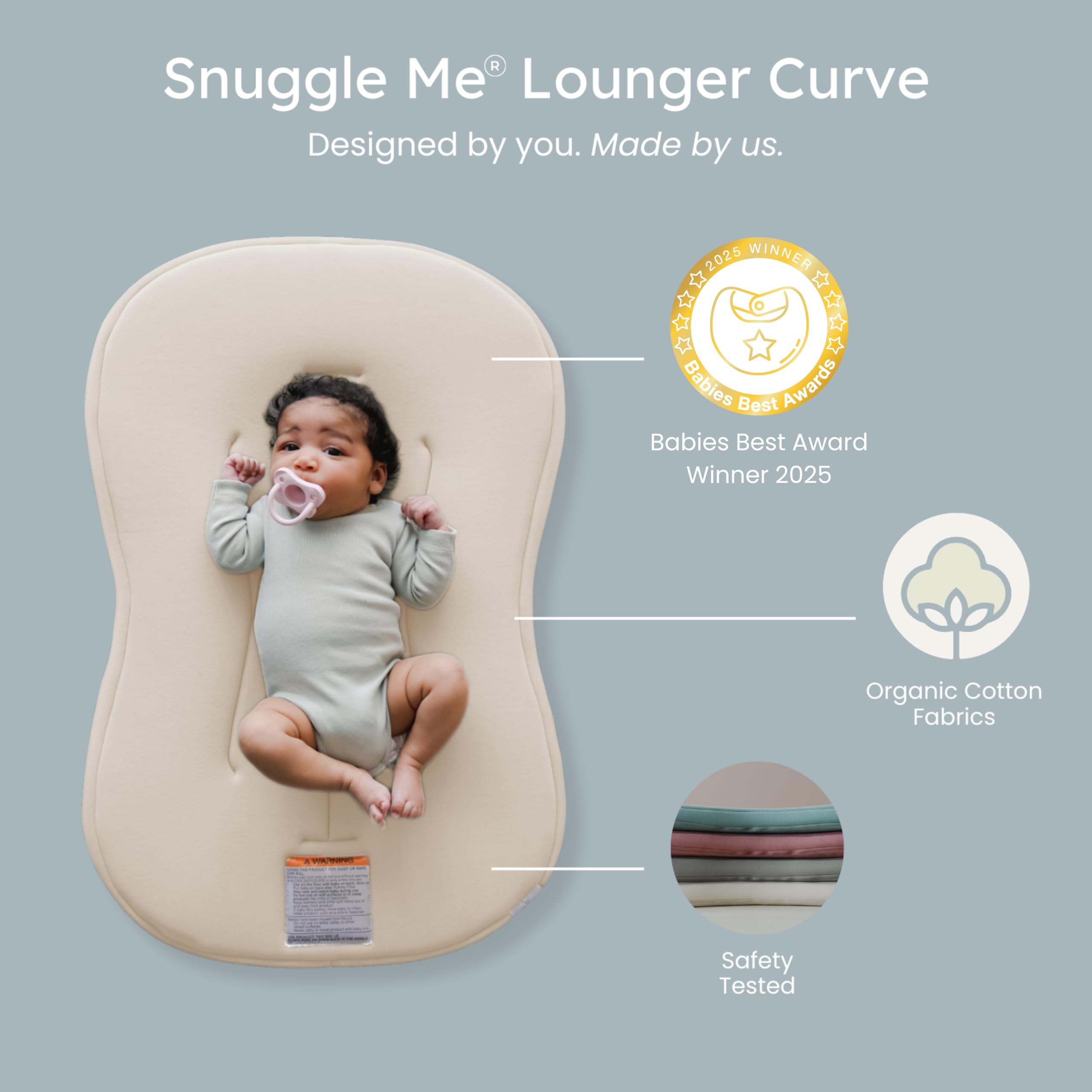 Snuggle Me Curve foam core detail for newborn comfort