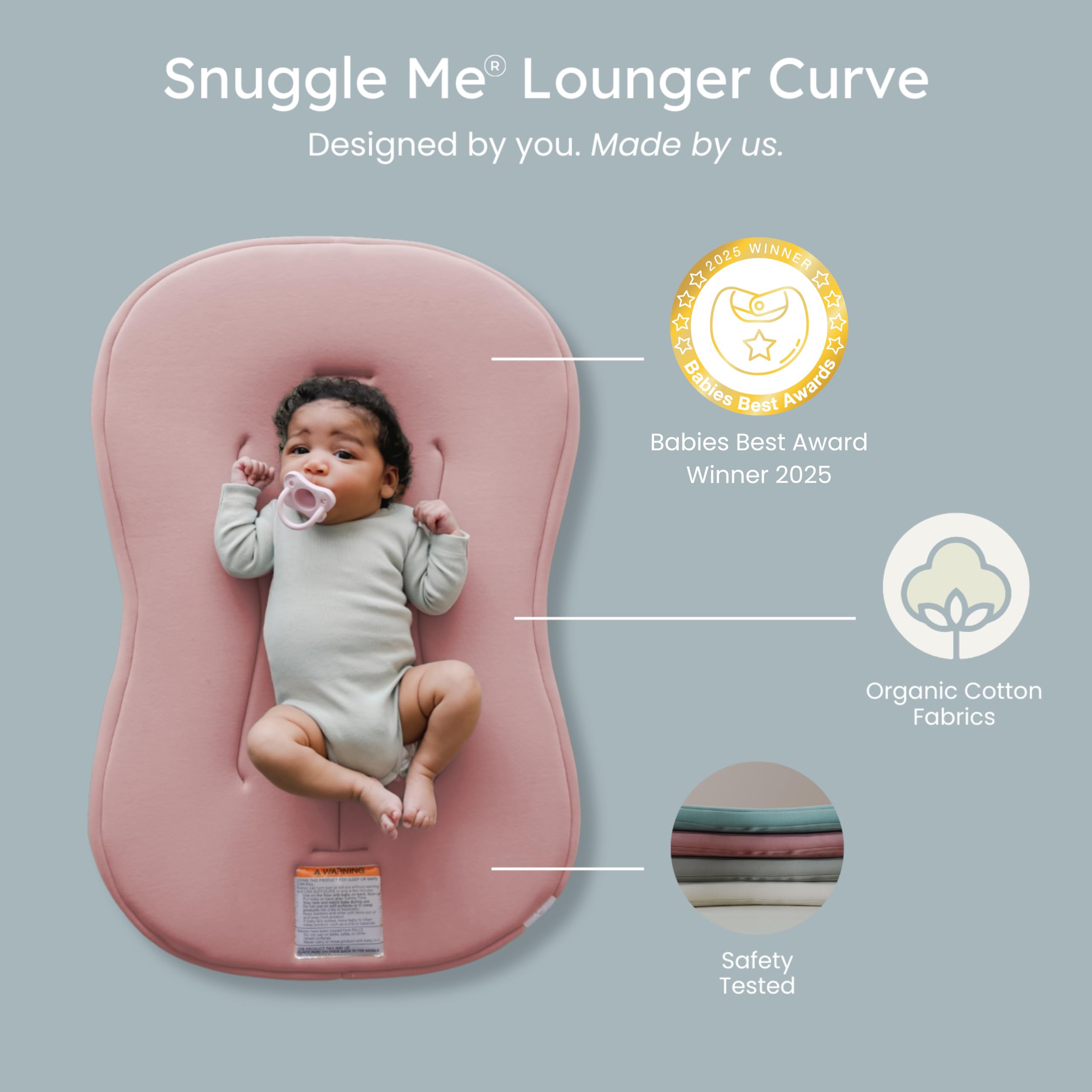 Snuggle Me Lounger Curve foam-core detail highlighting plush support for playtime.