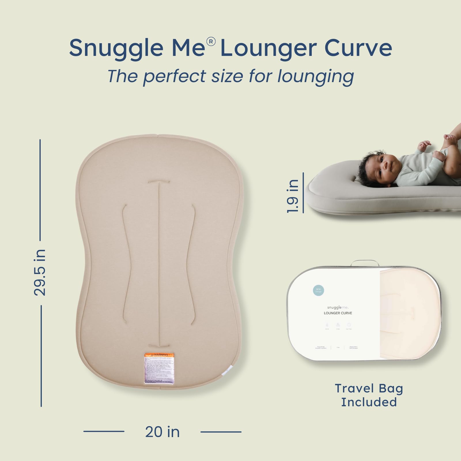 snuggle me Lounger Curve machine-washable cover—easy cleanup after spills