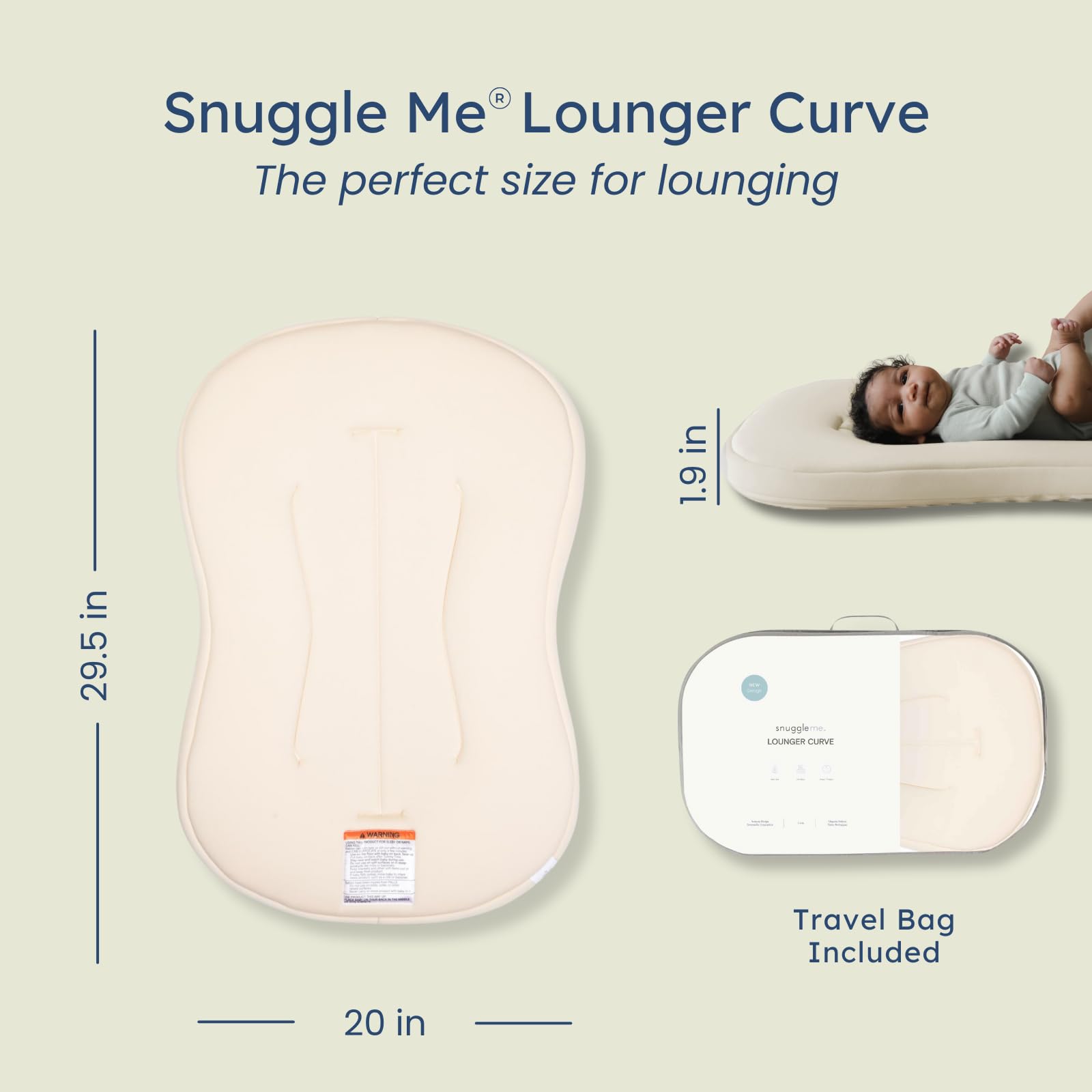Snuggle Me Curve travel bag demonstrating portability
