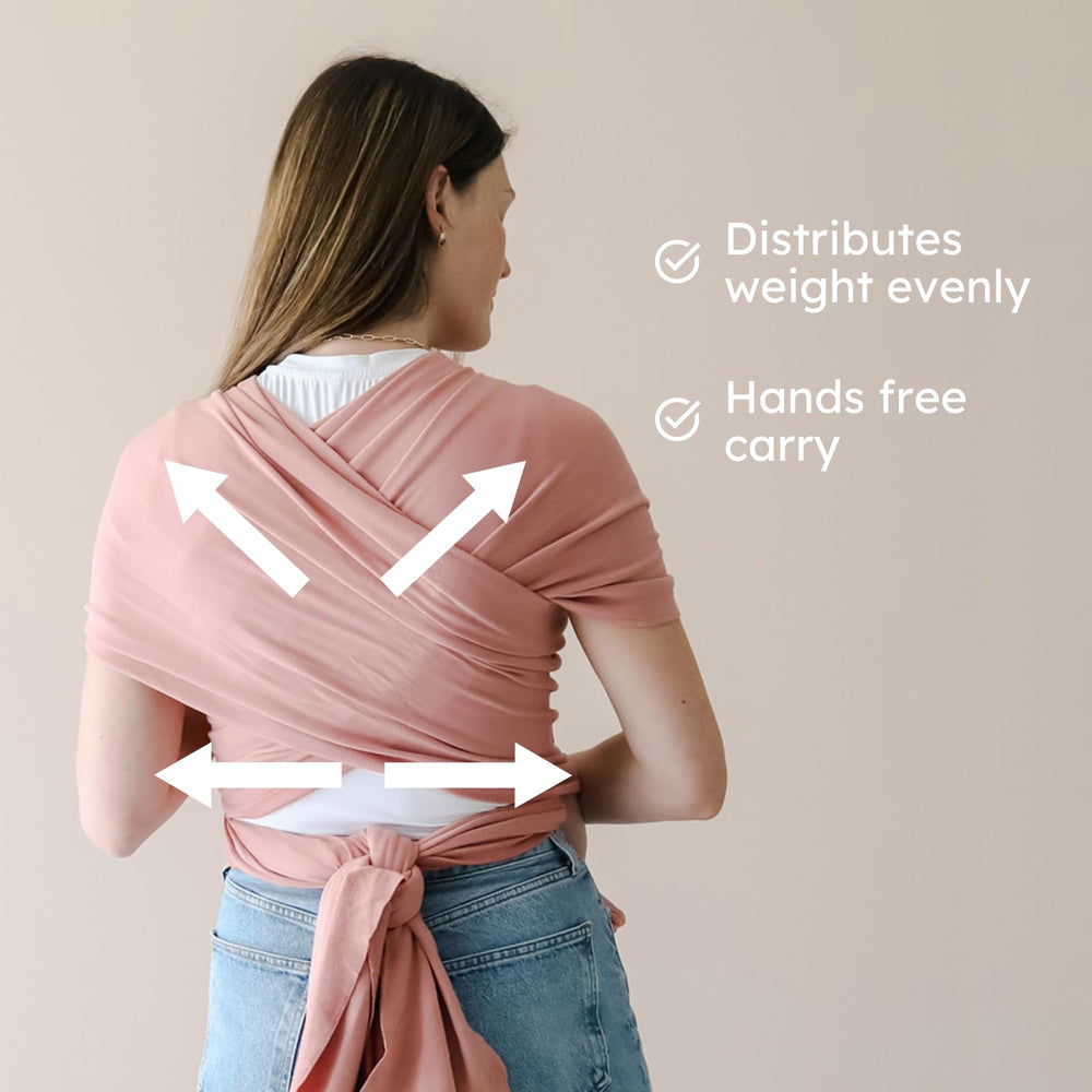 Snuggle Me Baby Wrap hip-positioning design for safe baby seating