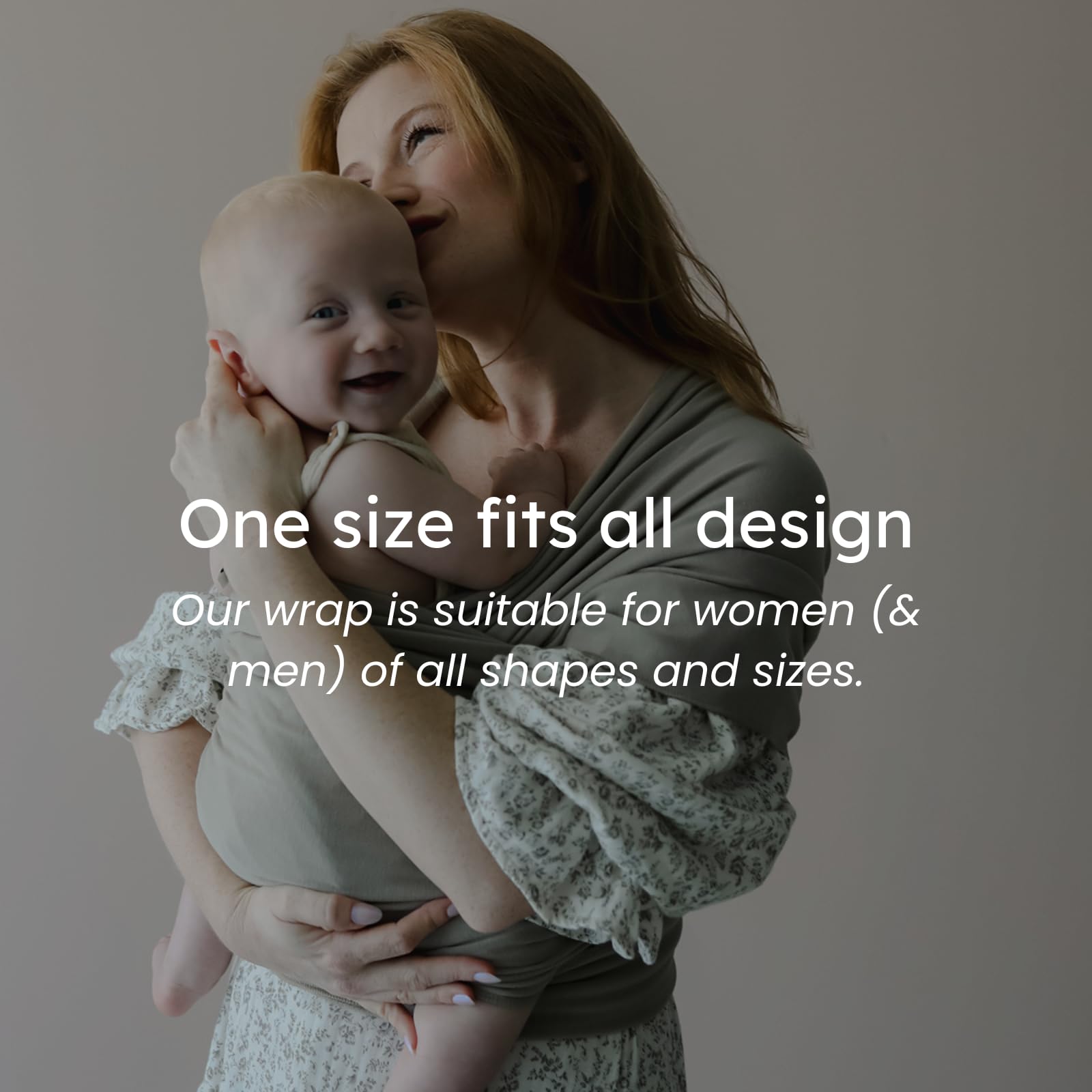 Snuggle Me Baby Wrap universal fit emphasizes one-size-fits-all design for parents