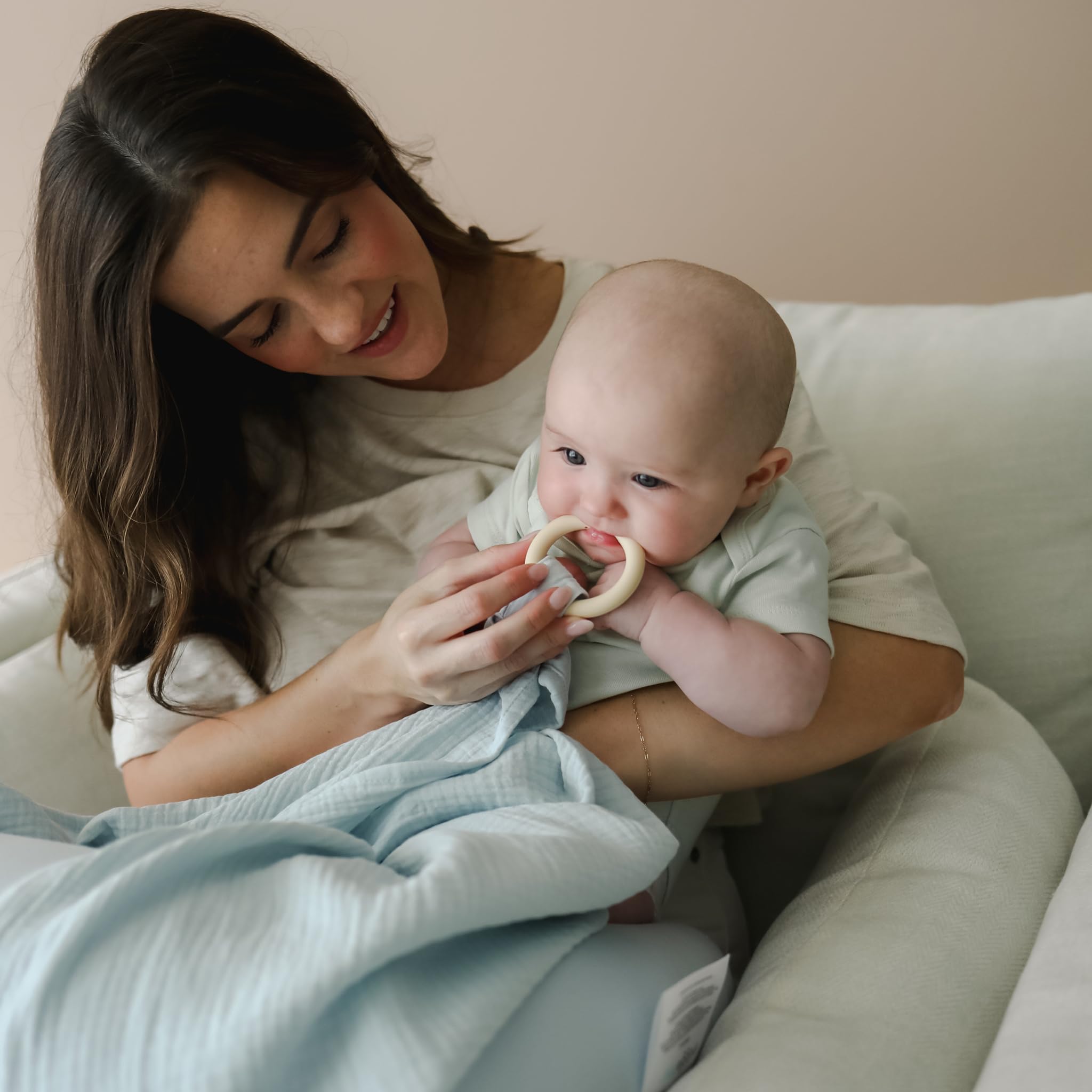 snuggle me design in soft neutrals fits any space