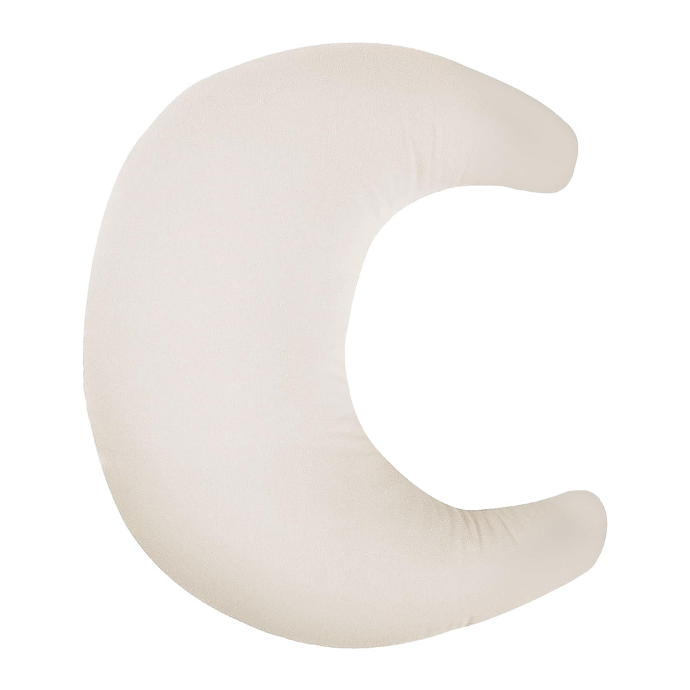 Snuggle Me Organic Nursing Pillow cover close-up shows breathable organic fabric for baby comfort