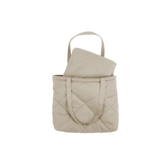 Snuggle Me play mat birch folded tote-bag for portable, cozy baby play space