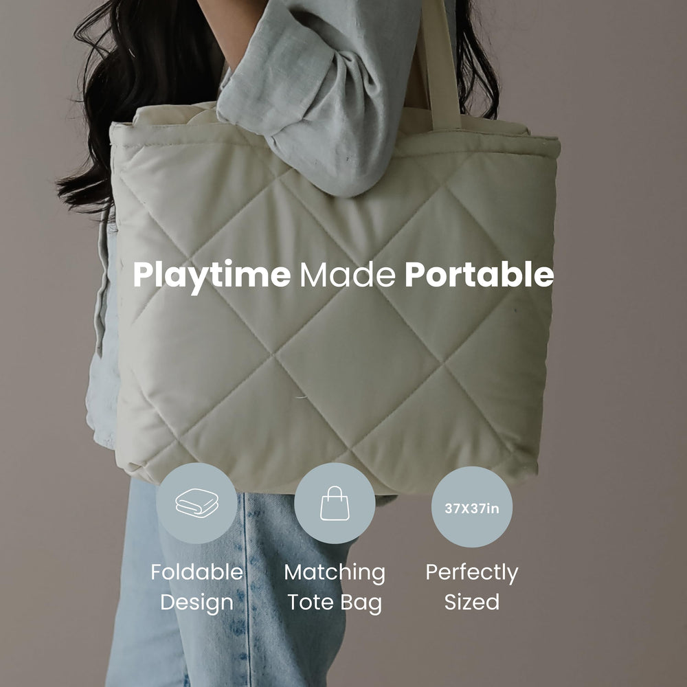 Snuggle Me play mat birch portable design ready for travel and visits
