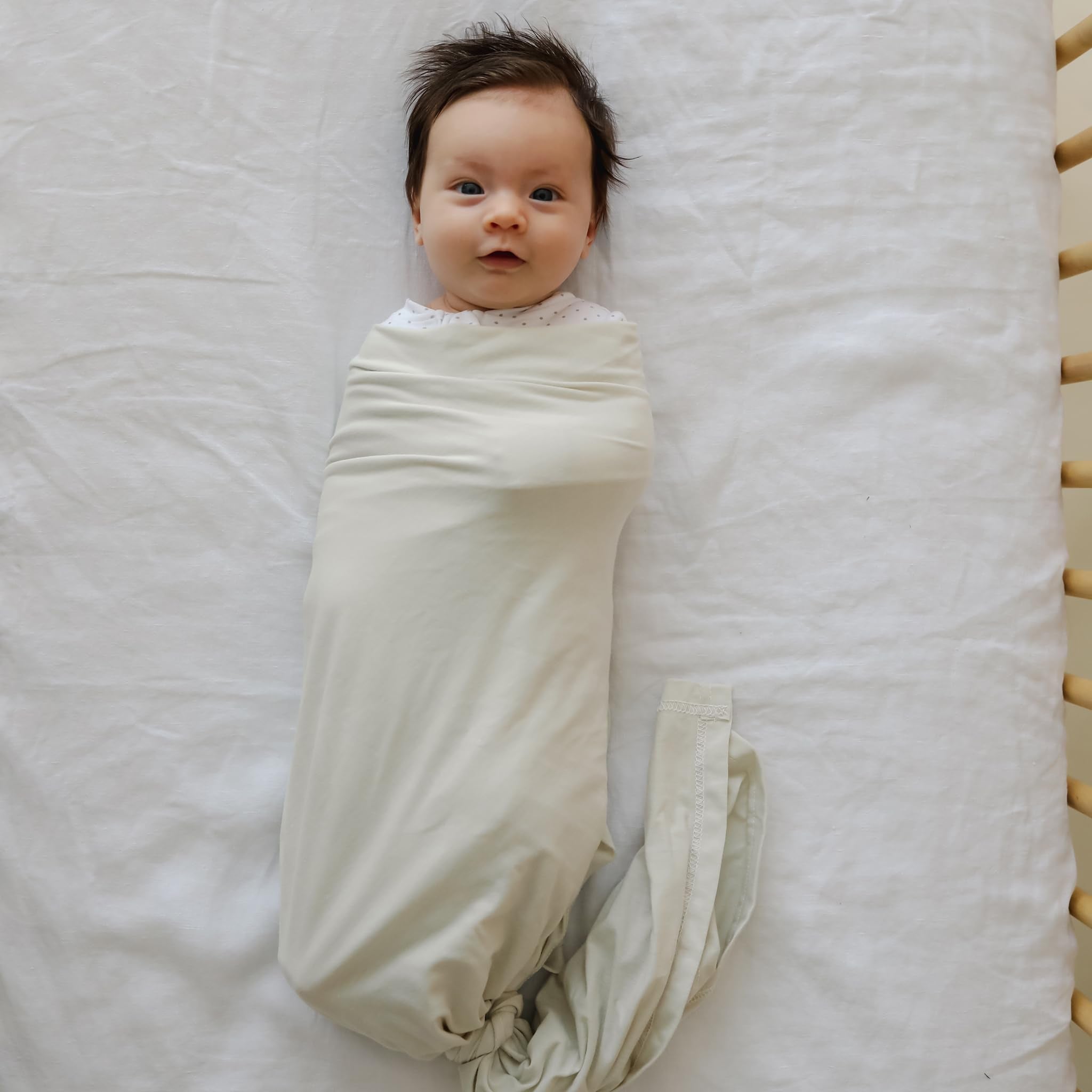 Snuggle Me Swaddle Sage nursing cover use during feeds.