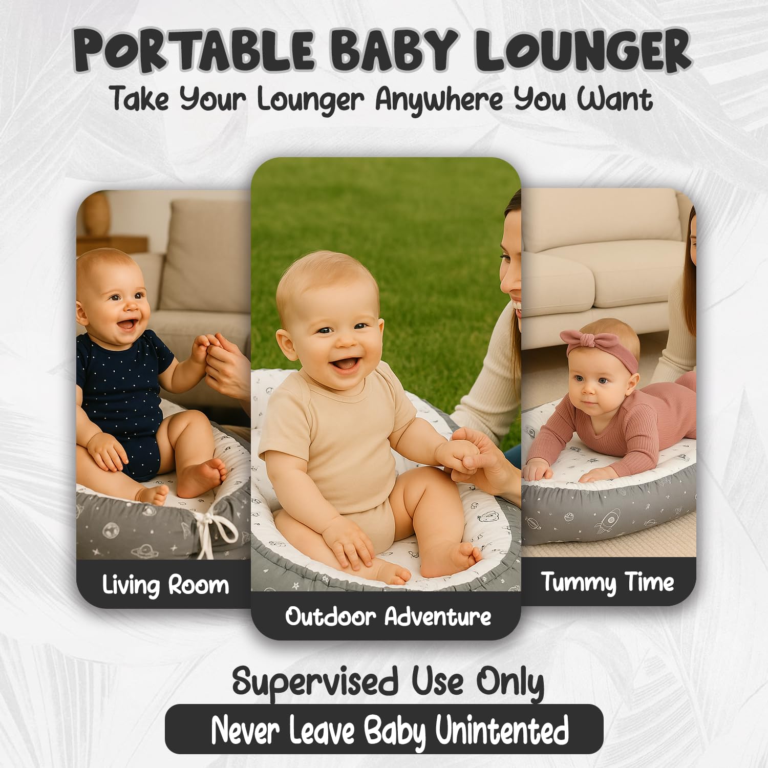 Snugglez baby lounger portable setup makes travel with baby easy.