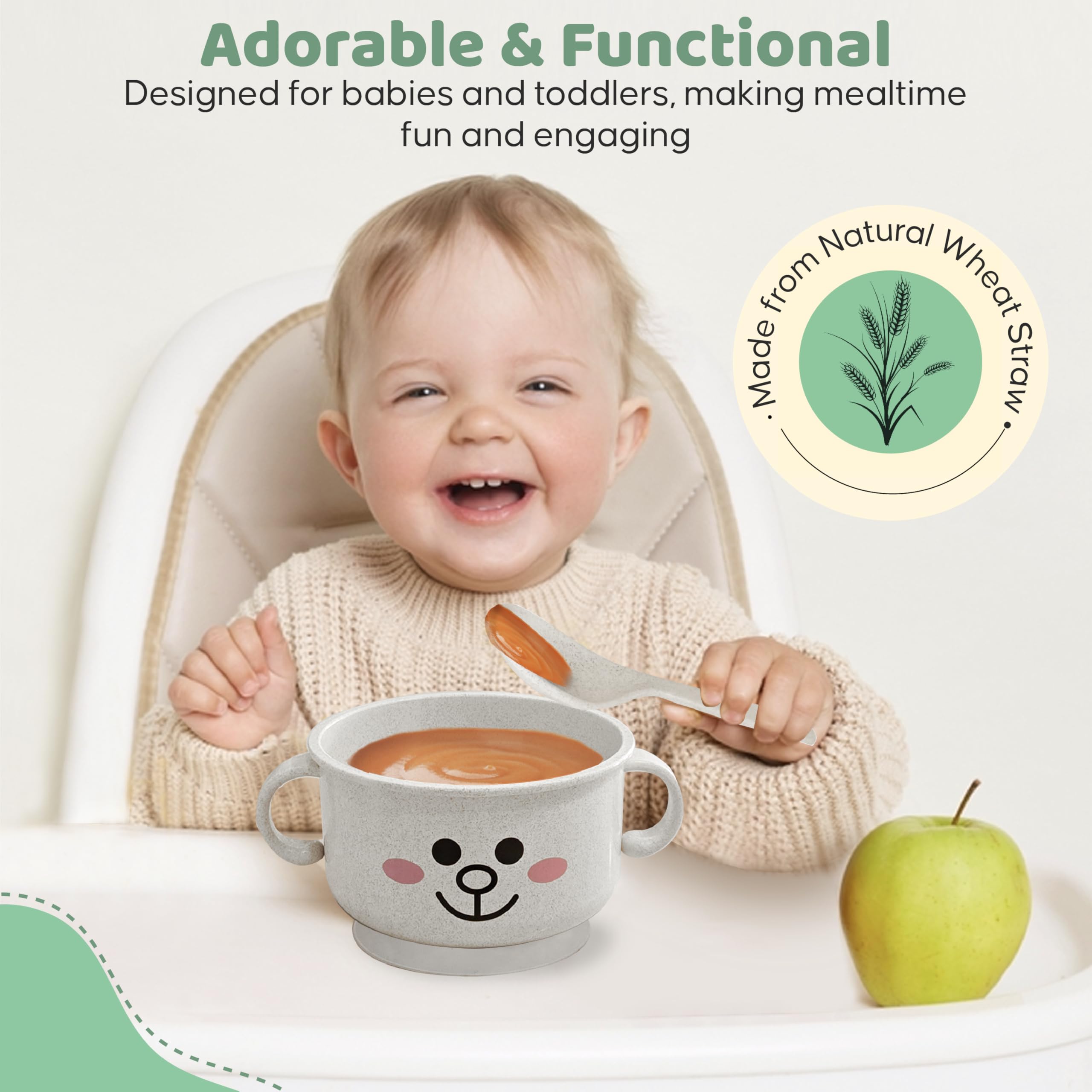 SnugglyBites spoon and plate combo for on-the-go meals.