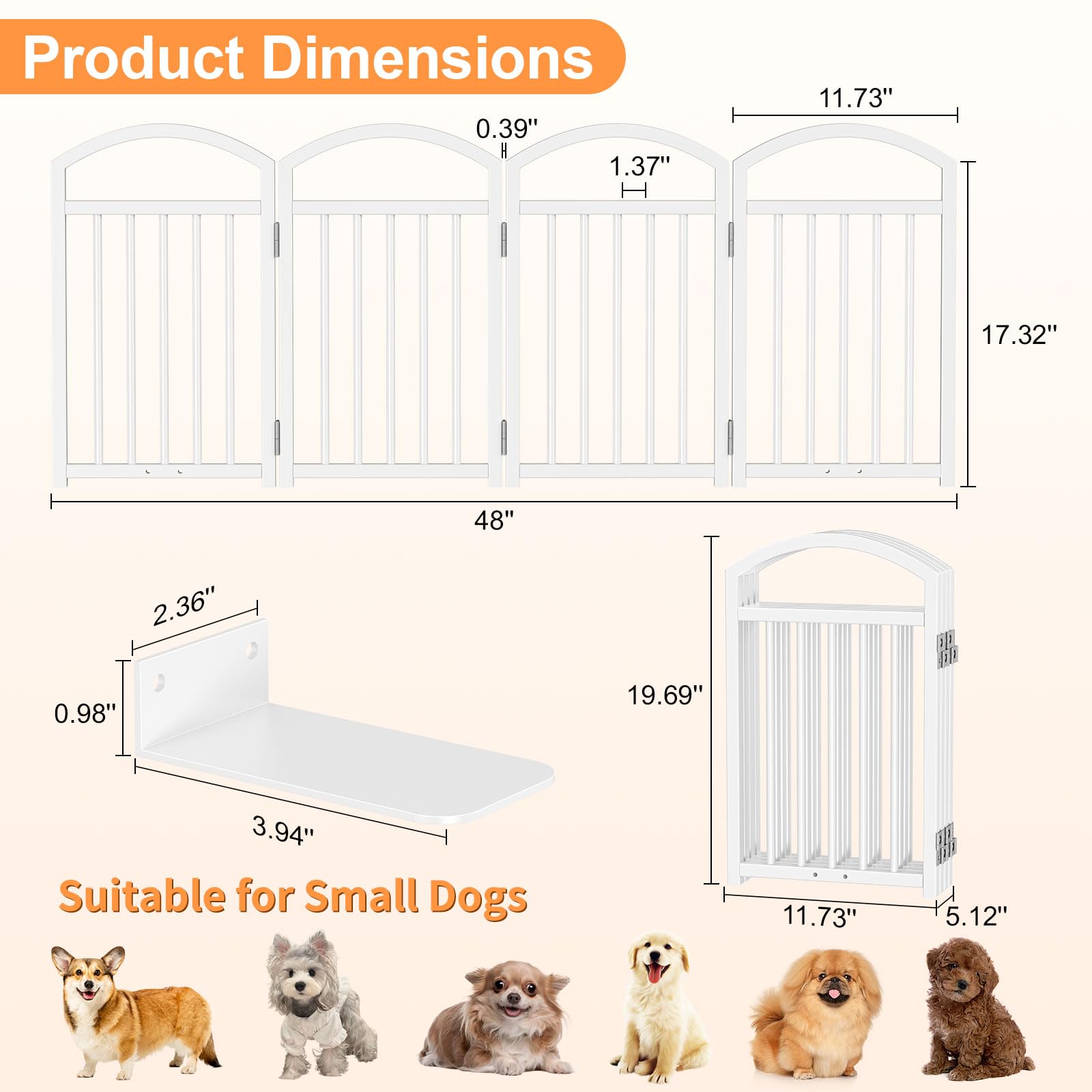 Snughome dog gate anti-tip bases stabilize the barrier on floors