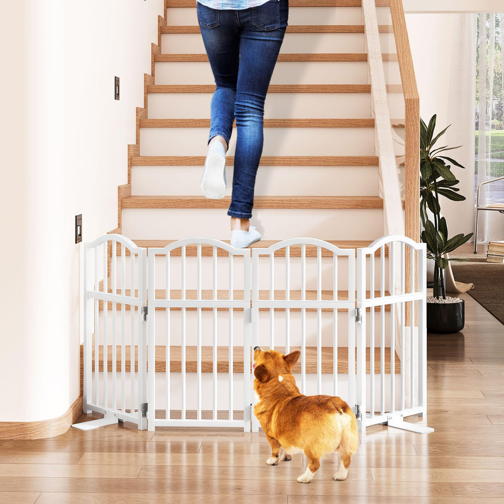 Snughome dog gate bar spacing 1.37in helps prevent small dogs from squeezing through.