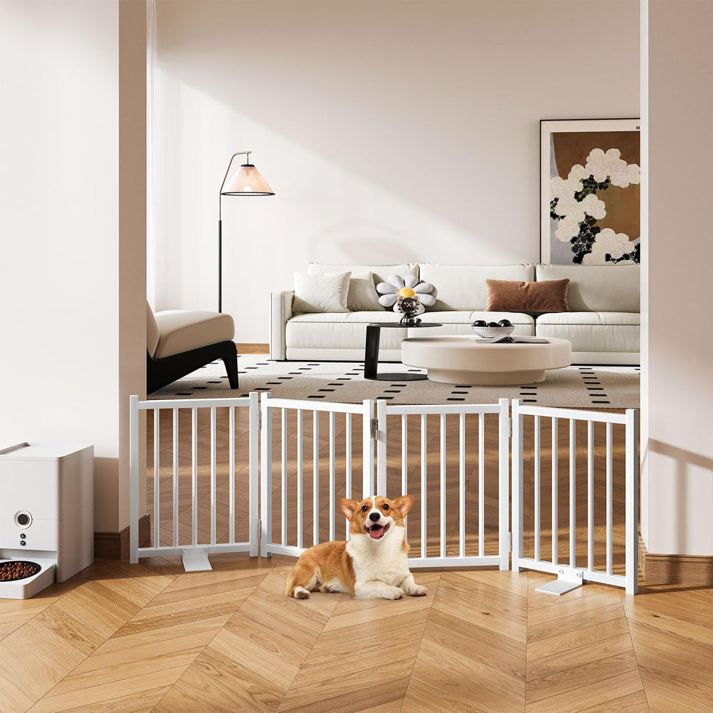 Snughome dog gate base feet with non-slip pads prevent slips and floor scratches.
