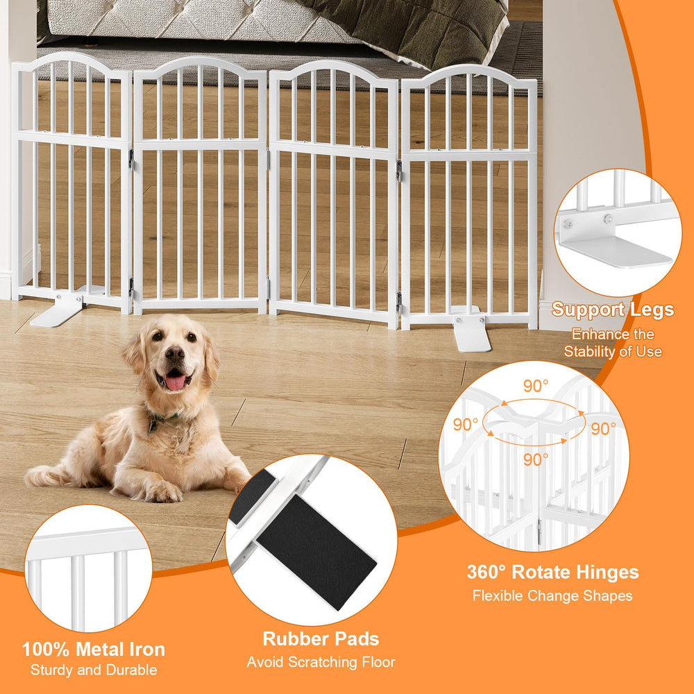 Snughome dog gate sturdy base with non-slip pads protects floors and resists tipping.