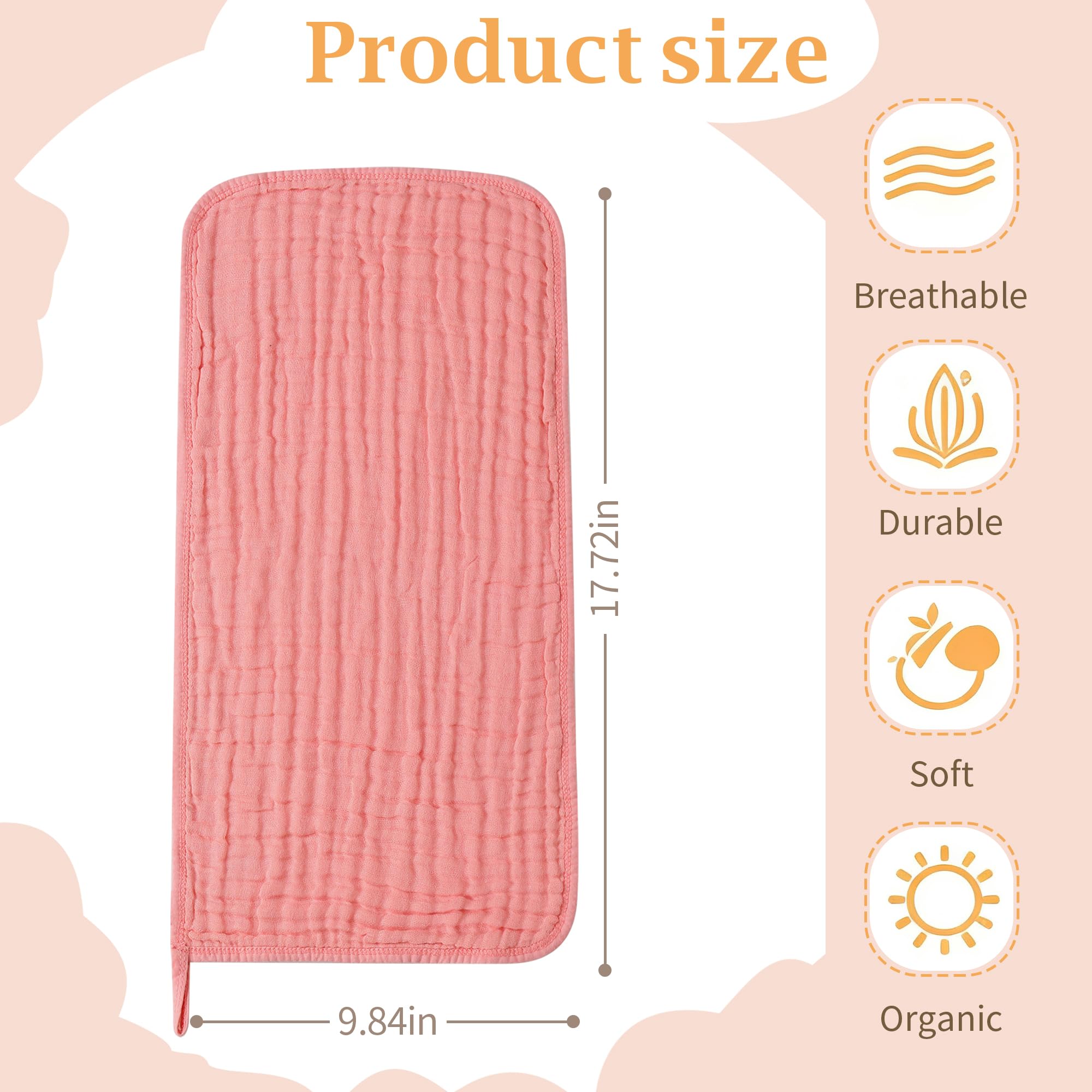 SnugOre burp cloths 20x12 inches provide full-shoulder coverage during feeding