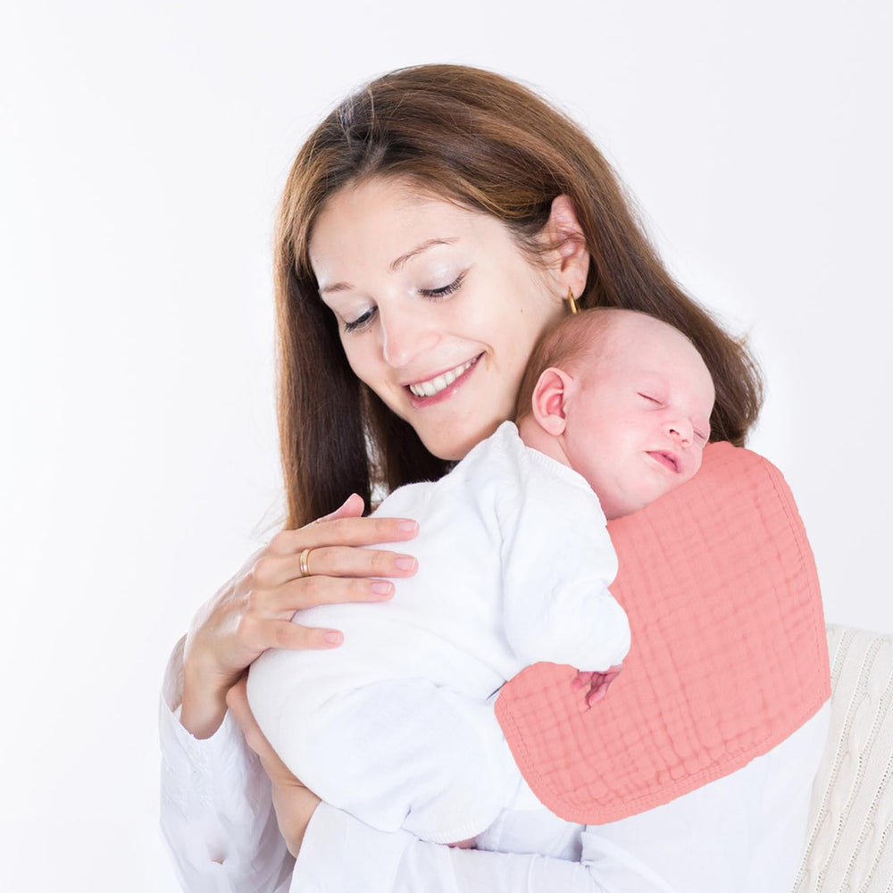 SnugOre pink and coffee cloths double as multipurpose baby essentials