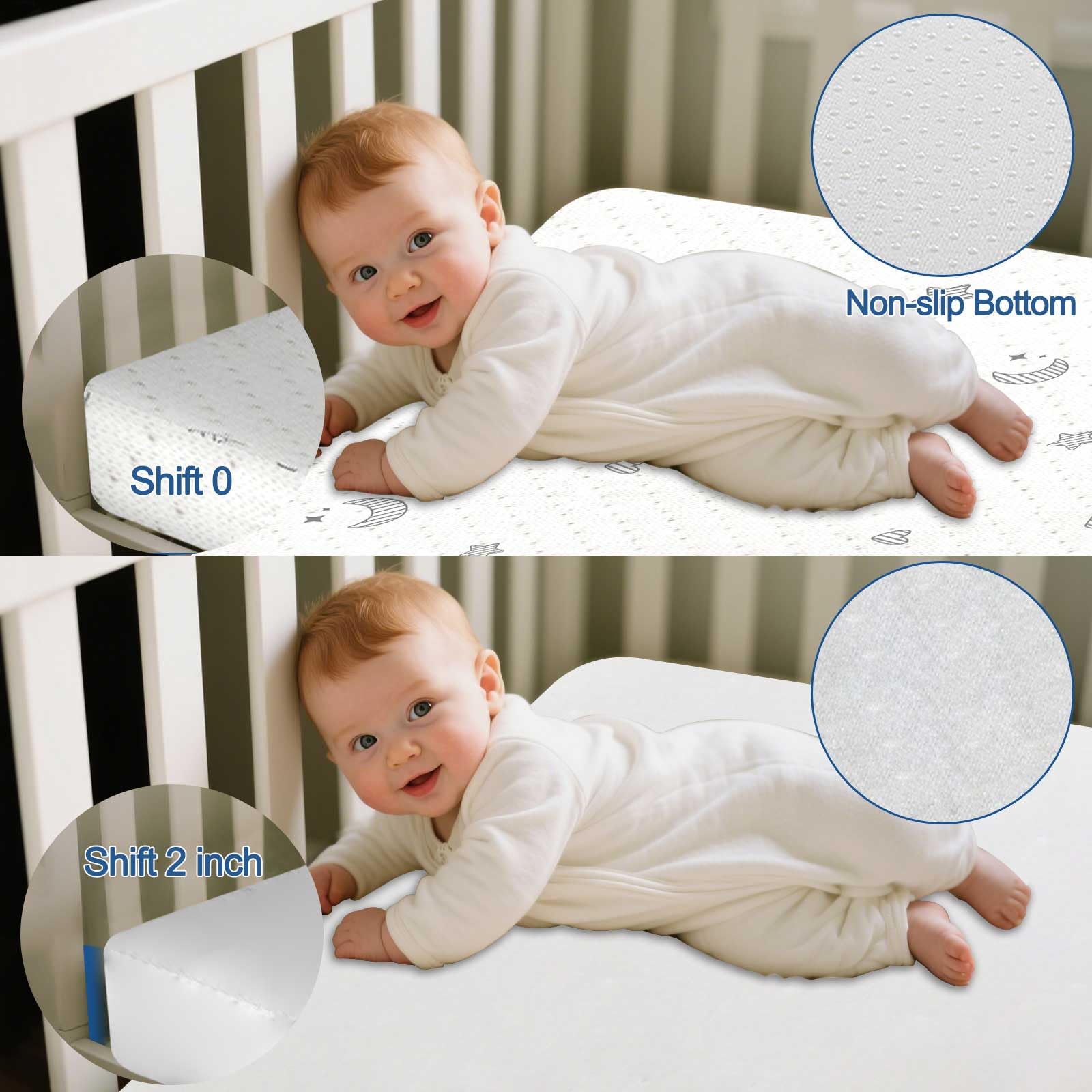SnugSafe pack-play-mattress-pad-anti-leak-inner-shield guards against leaks.