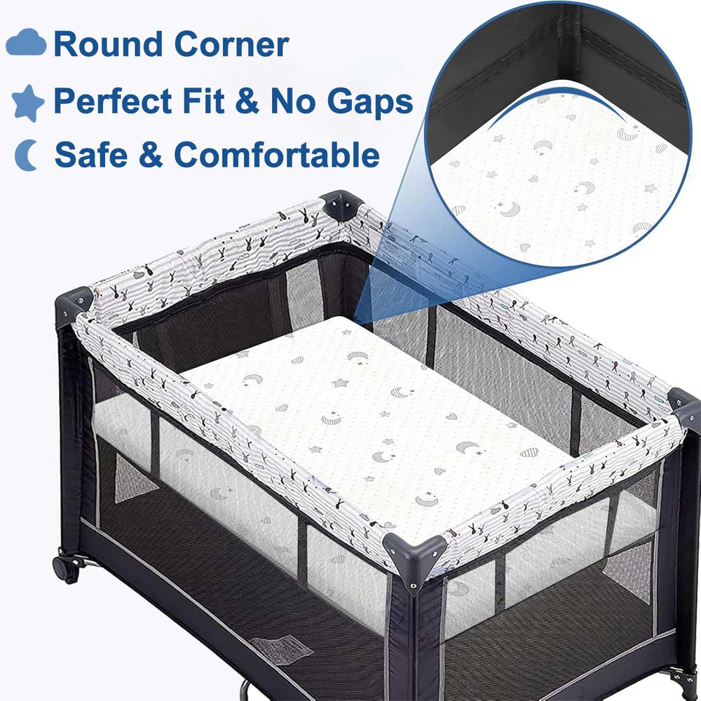 SnugSafe pack-play-mattress-pad-breathable-jacquard-cover delivers soft touch with air flow.
