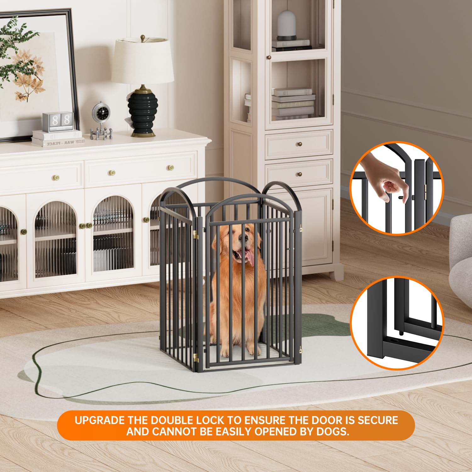 SNUOWU 36 inch height gate ideal for stairs and doorways.