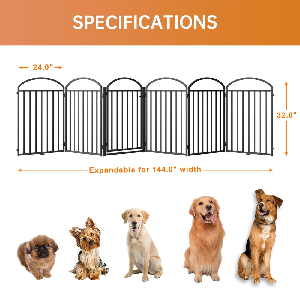 SNUOWU 6-panel gate shows anti-slip feet for secure placement on floors.