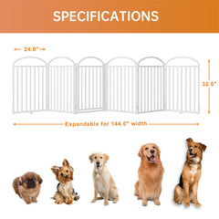 SNUOWU 6-panel dog gate extended to 144 inches for wide entryways