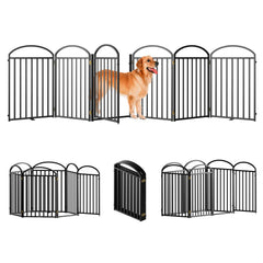 SNUOWU 6-panel freestanding gate with anti-slip feet ensures stable indoor setup.