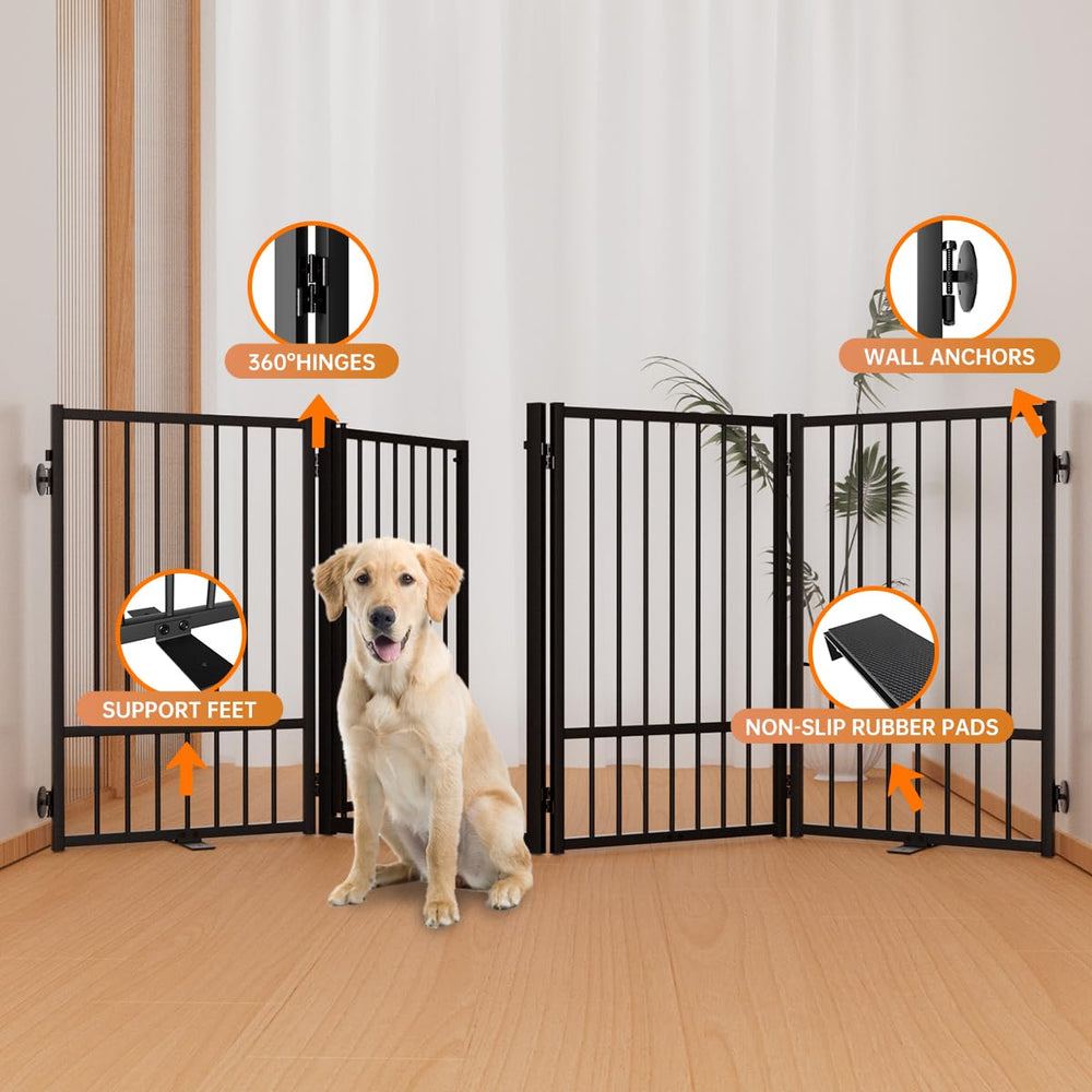SNUOWU anti-slip foot pads keep the gate steady on floors.