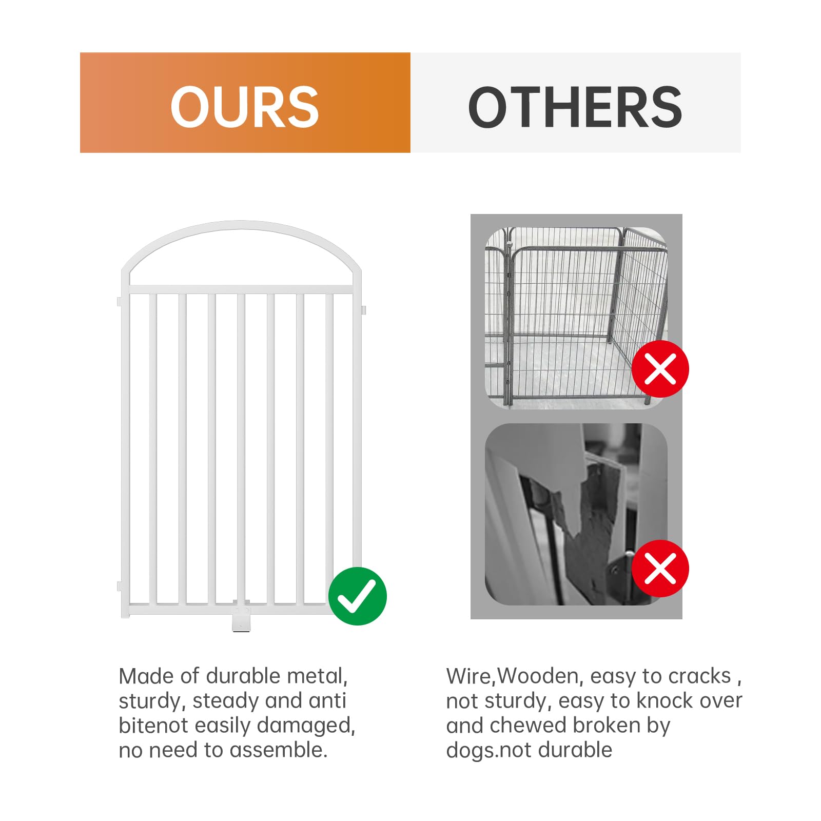 Snuowu dog gate features a bidirectional door for easy access.