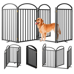SNUOWU four panel gate front view for versatile room entry and safe pet separation.