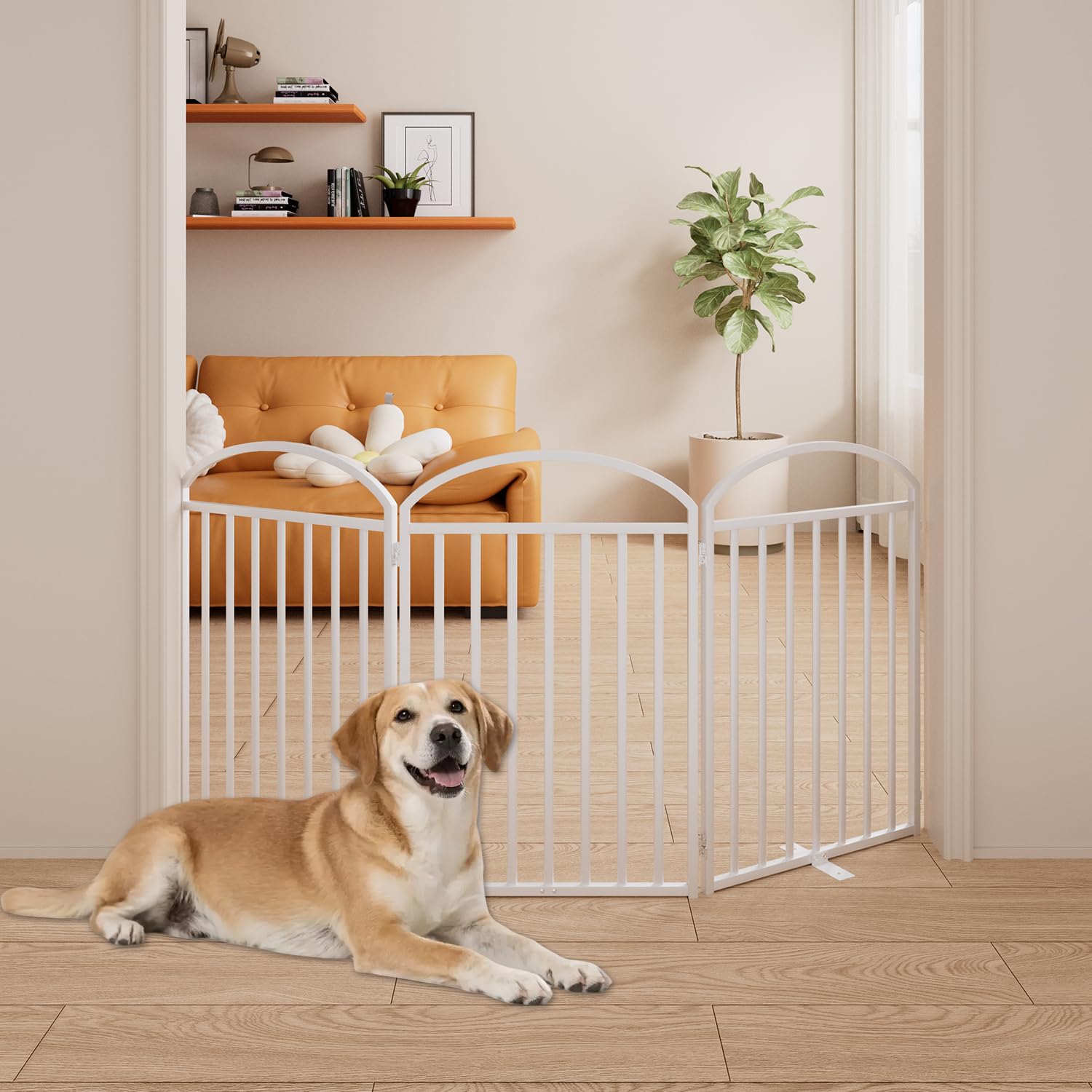 Snuowu indoor/outdoor-use gate suitable for stairs, porches, and yards.