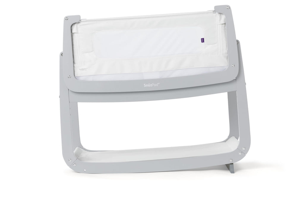 SnuzPod 4 lift-off crib emphasizes portability beside the bed