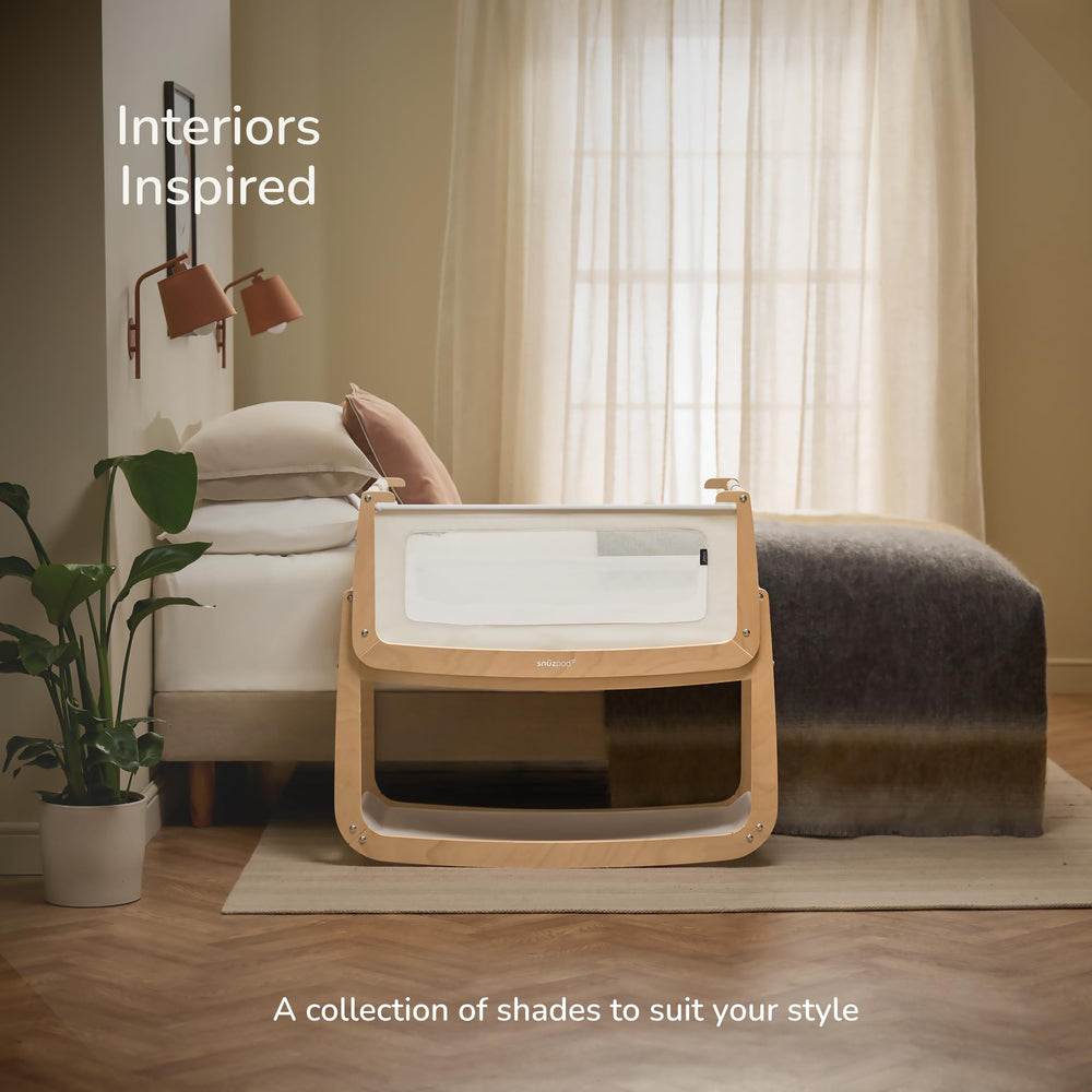 SnuzPod5 3-in-1 baby cradle demonstrates versatile sleeping arrangements.