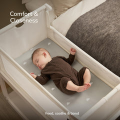 SnuzPod5 3D mesh mattress keeps baby cool and comfy.