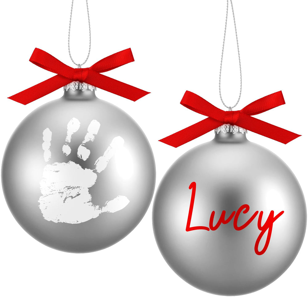 Soaoo Christmas baby handprint ball ornament close-up preserves year-round memories
