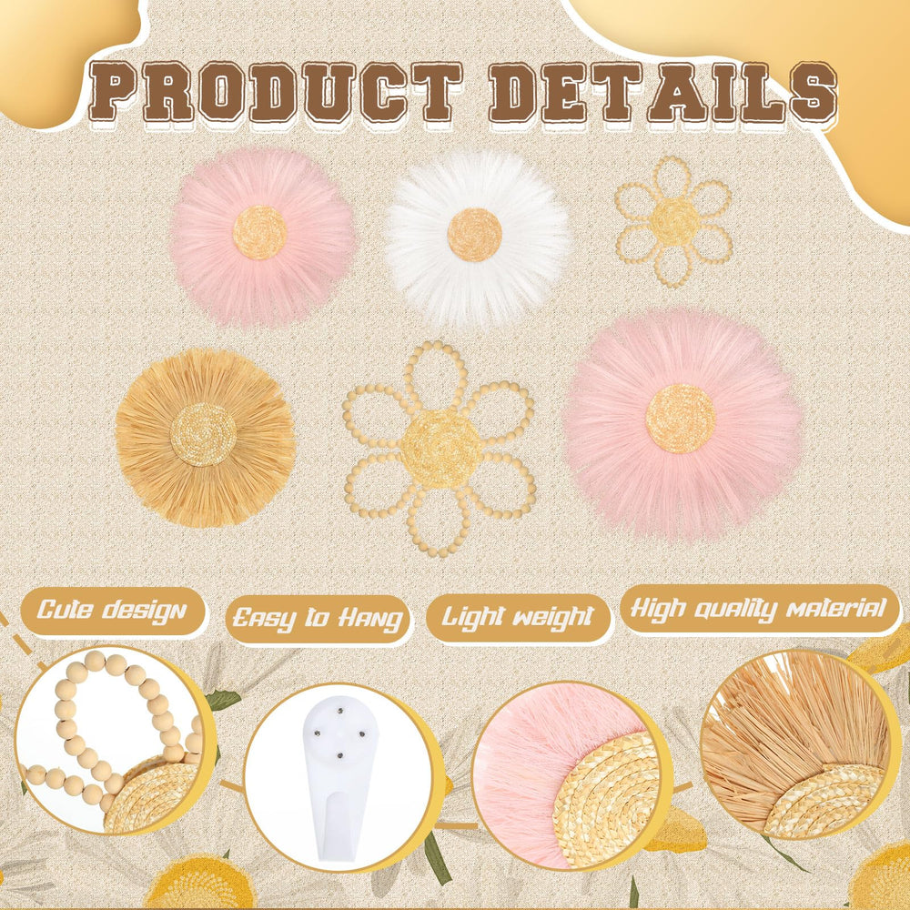 Soaoo daisy-woven-wall-hanging-beige brings warm Boho vibe for kids' rooms.
