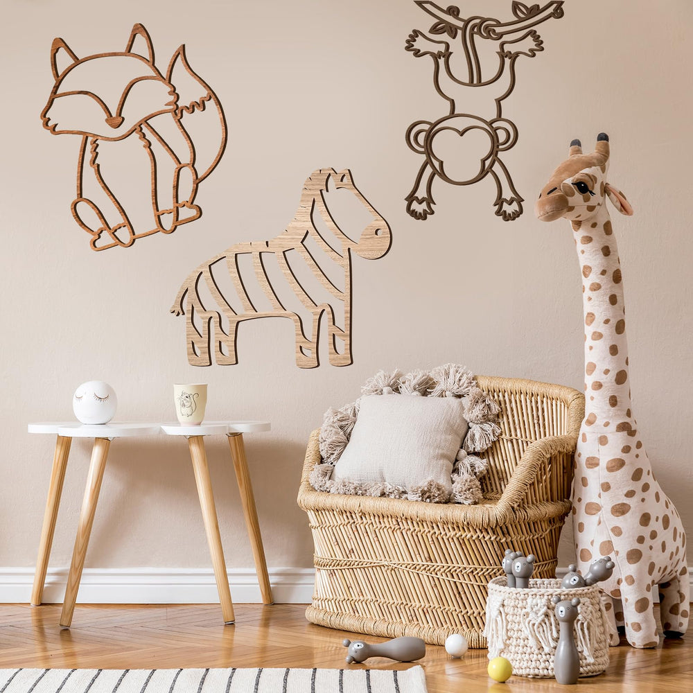 Soaoo Jungle Giraffe wall art creates natural texture for nursery styling