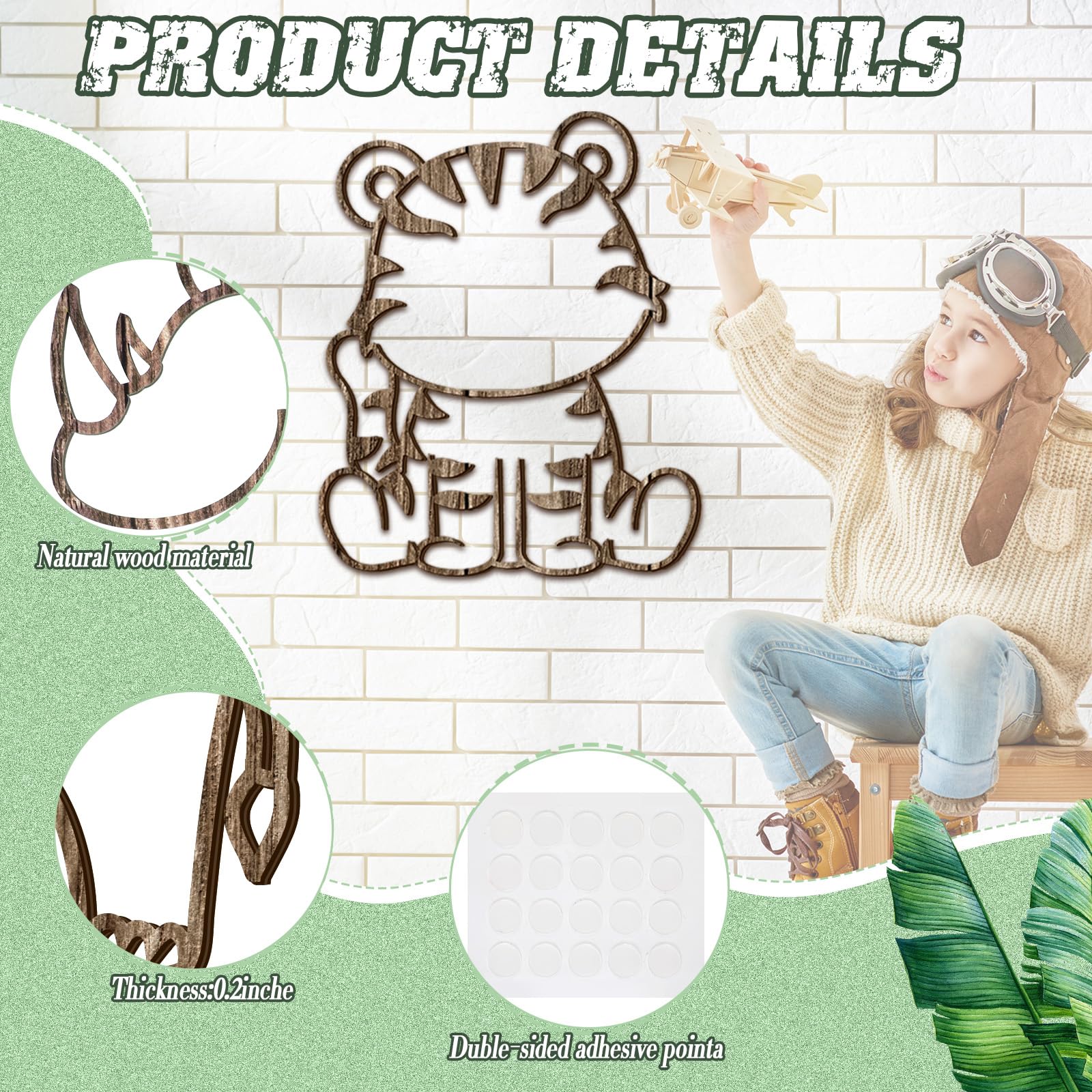 Soaoo Jungle Tiger wall decor adds bold focal point for kids room