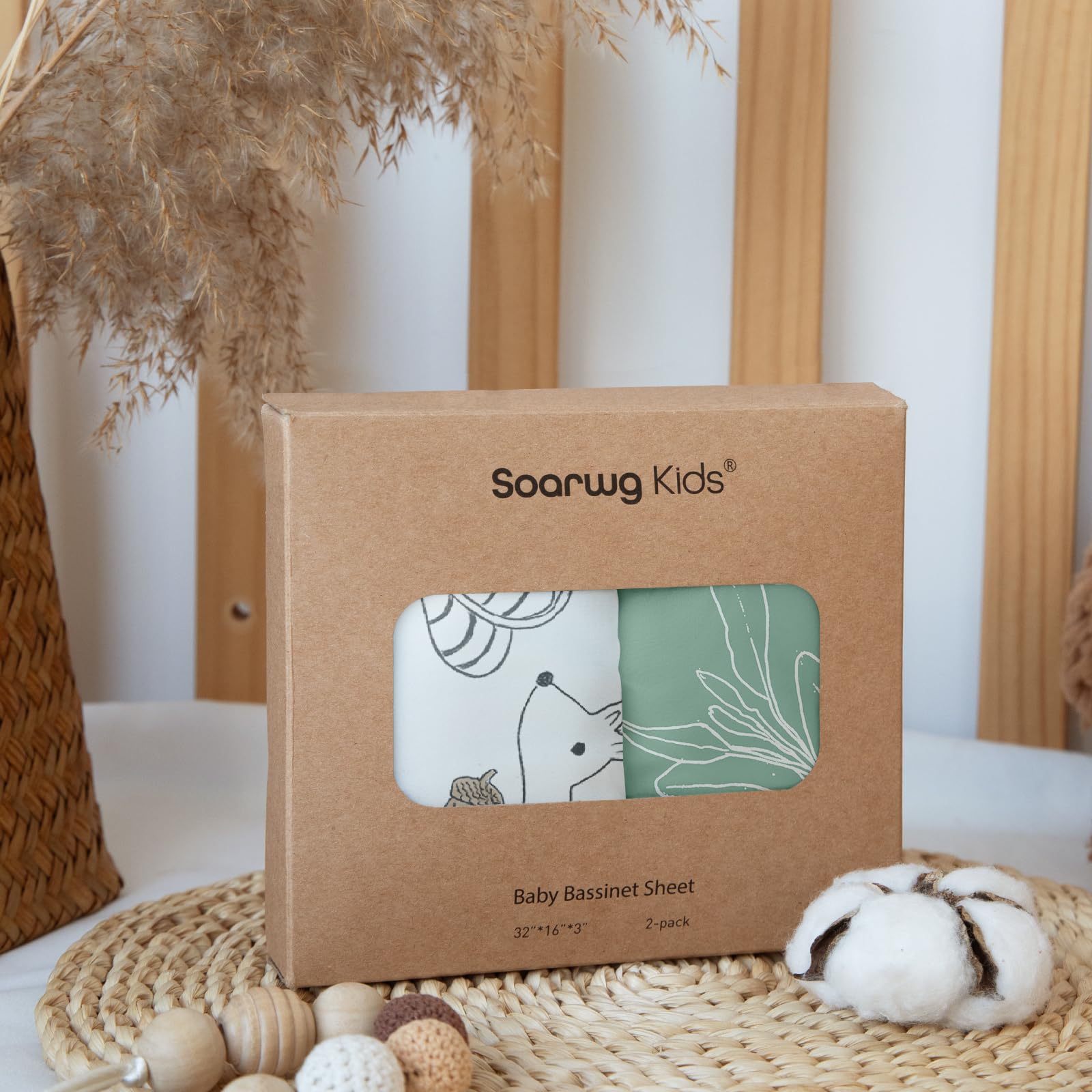 Soarwg Kids bassinet sheets in use show a secure cozy sleeping space