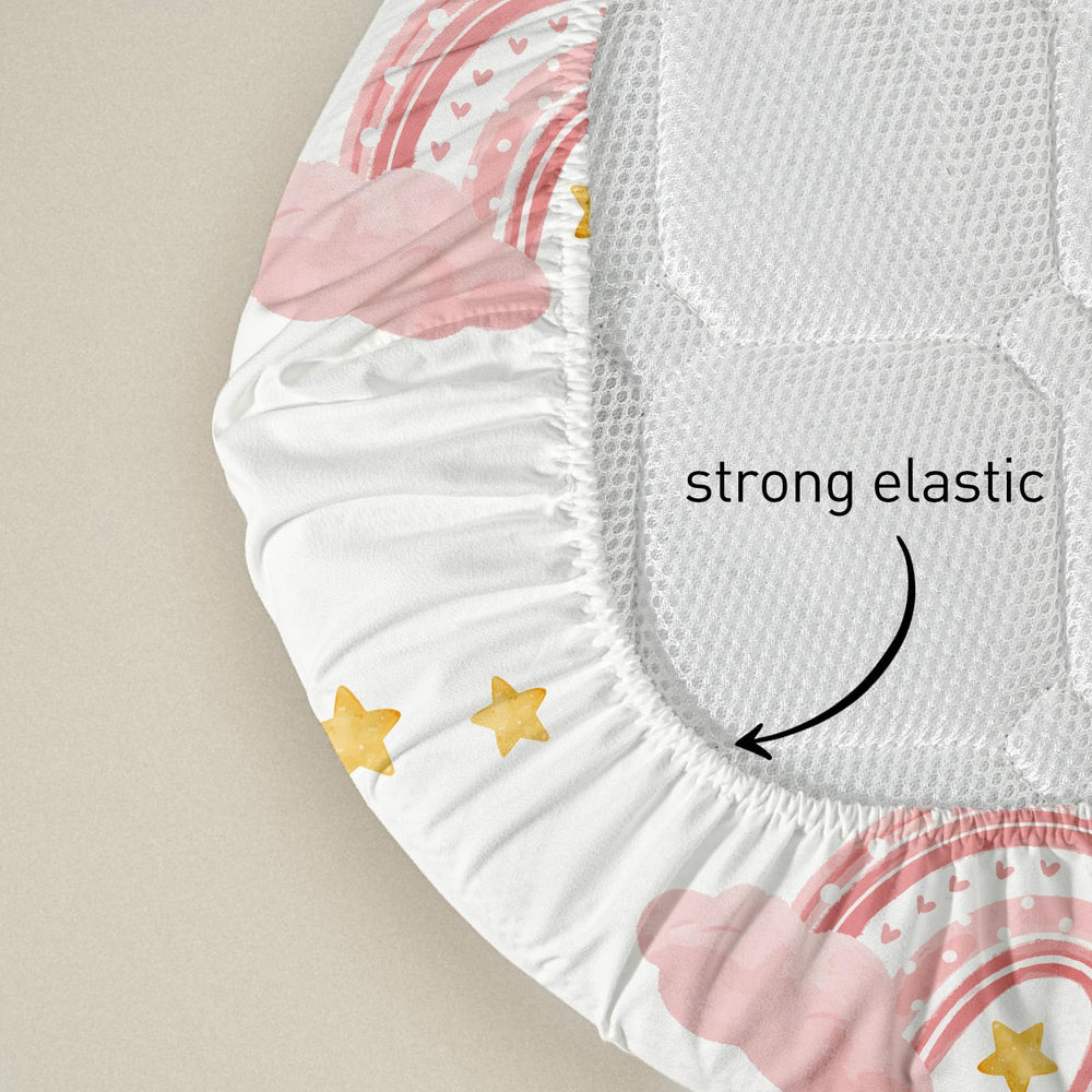 Soarwg Kids bassinet sheets fit round, oval, rectangle, and hourglass shapes.