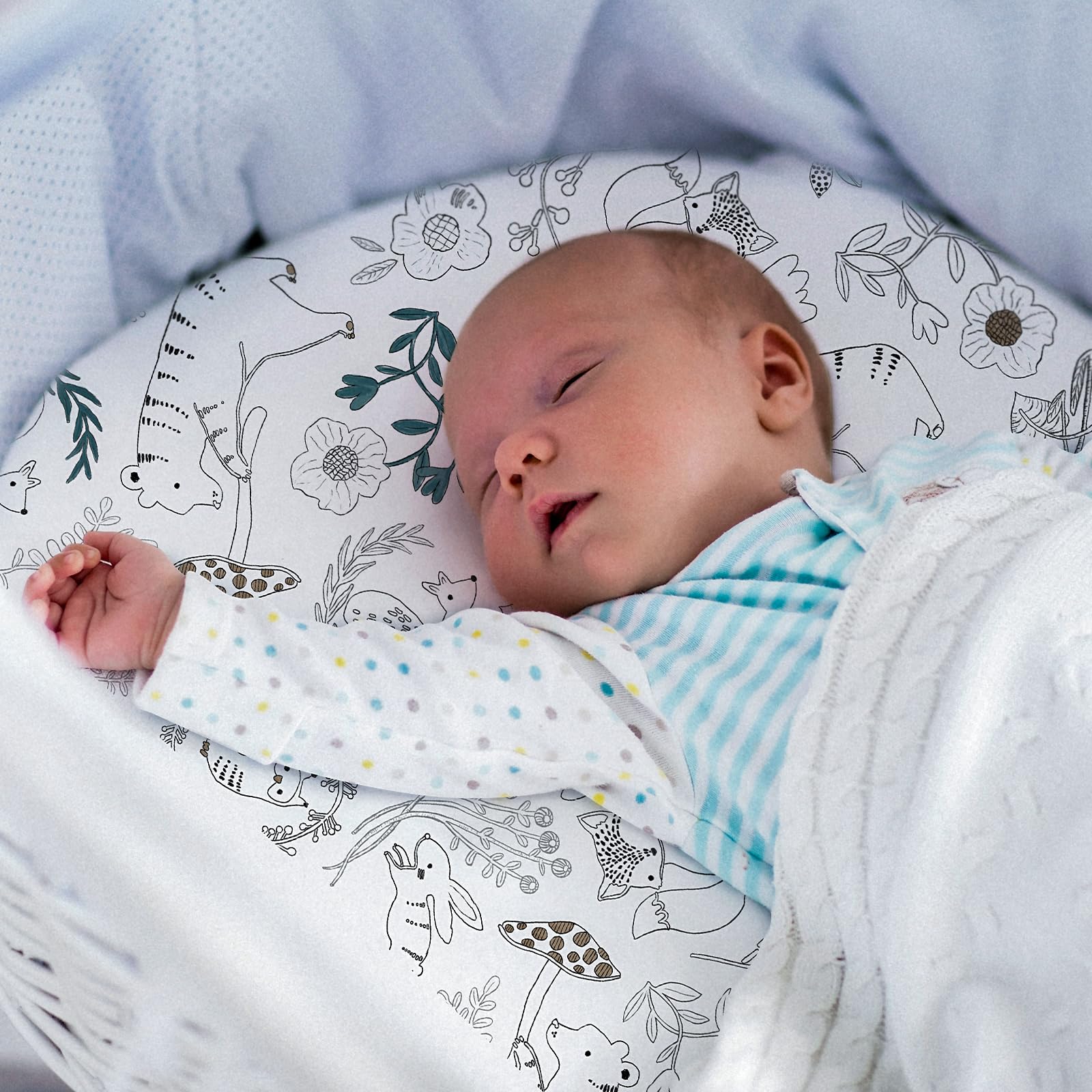 Soarwg Kids bassinet sheets neutral design fits any nursery style
