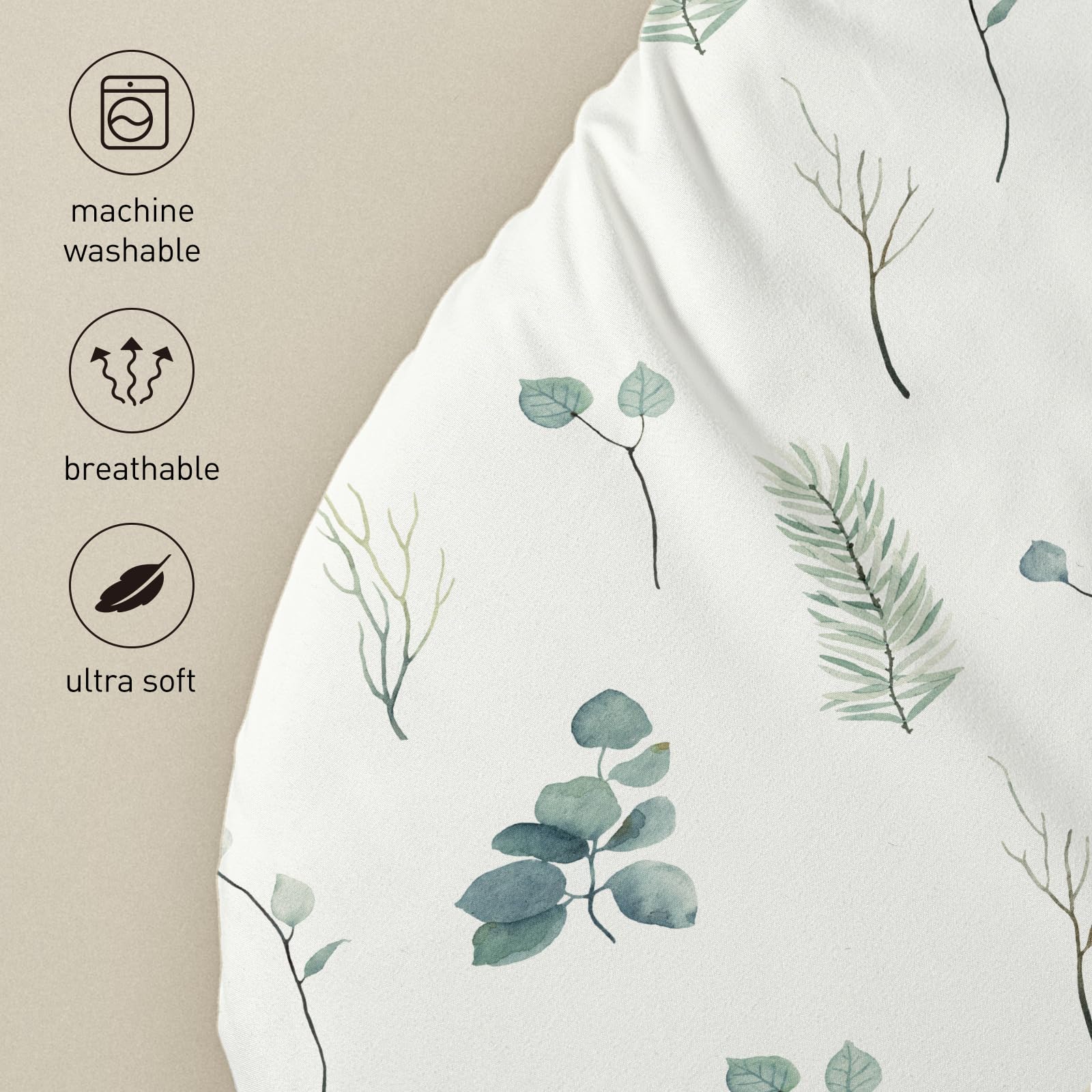 Soarwg Kids bassinet sheets universal-fit diagram shows compatibility with various shapes