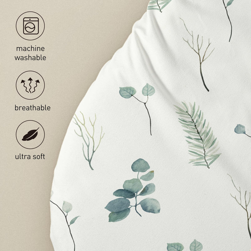 Soarwg Kids bassinet sheets universal-fit diagram shows compatibility with various shapes