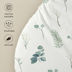 Soarwg Kids bassinet sheets universal-fit diagram shows compatibility with various shapes